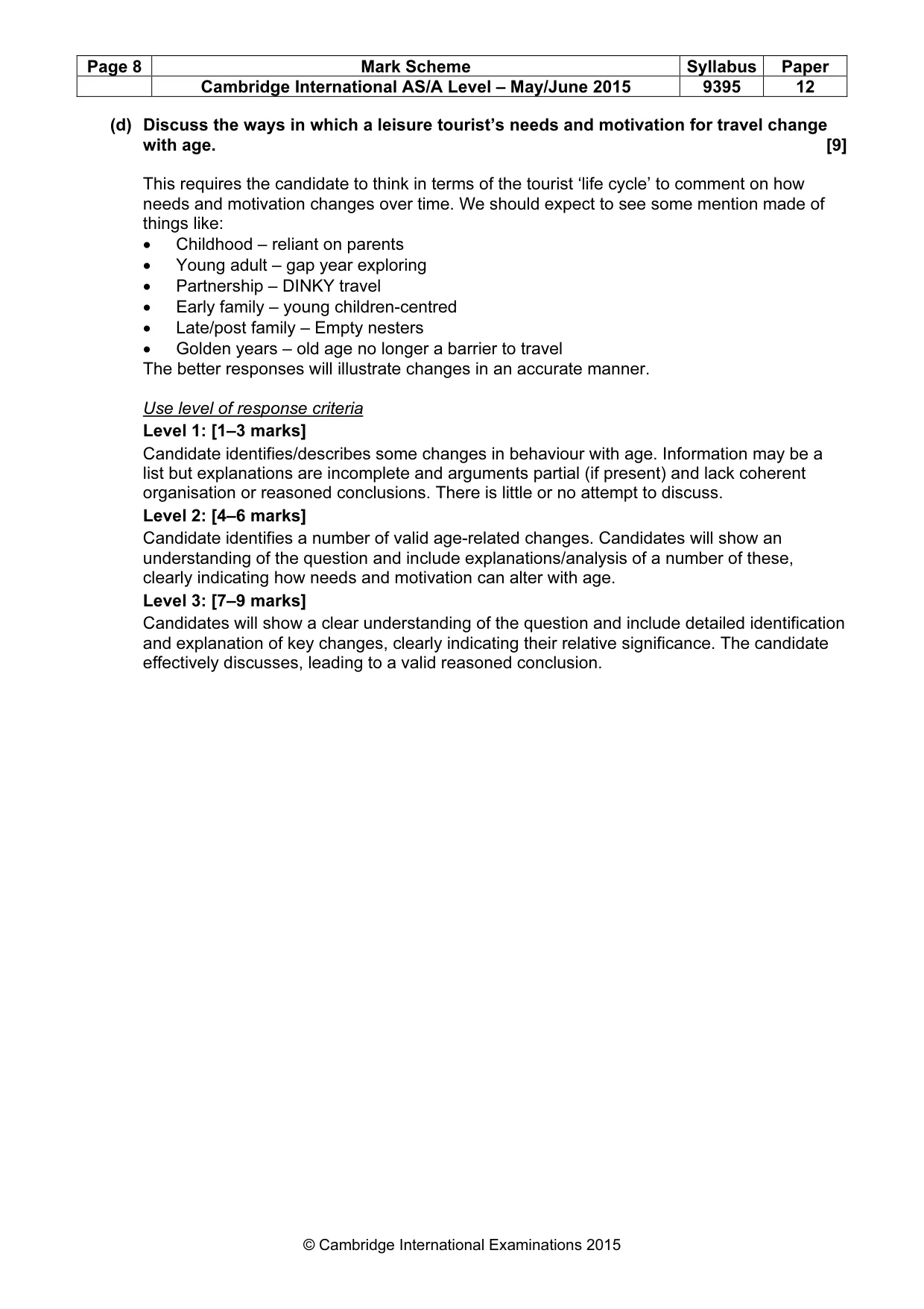 Mark scheme, page 8 of 8