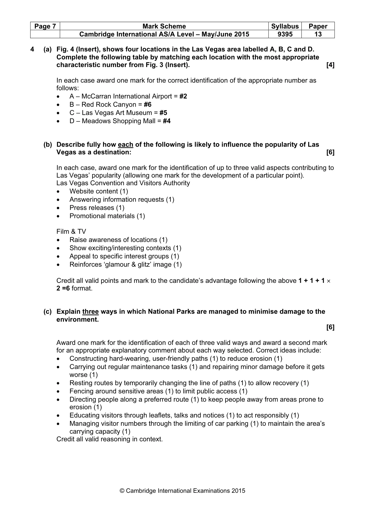 Mark scheme, page 7 of 8