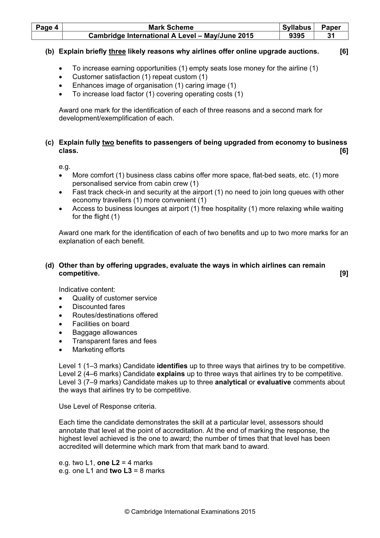 Mark scheme, page 4 of 8