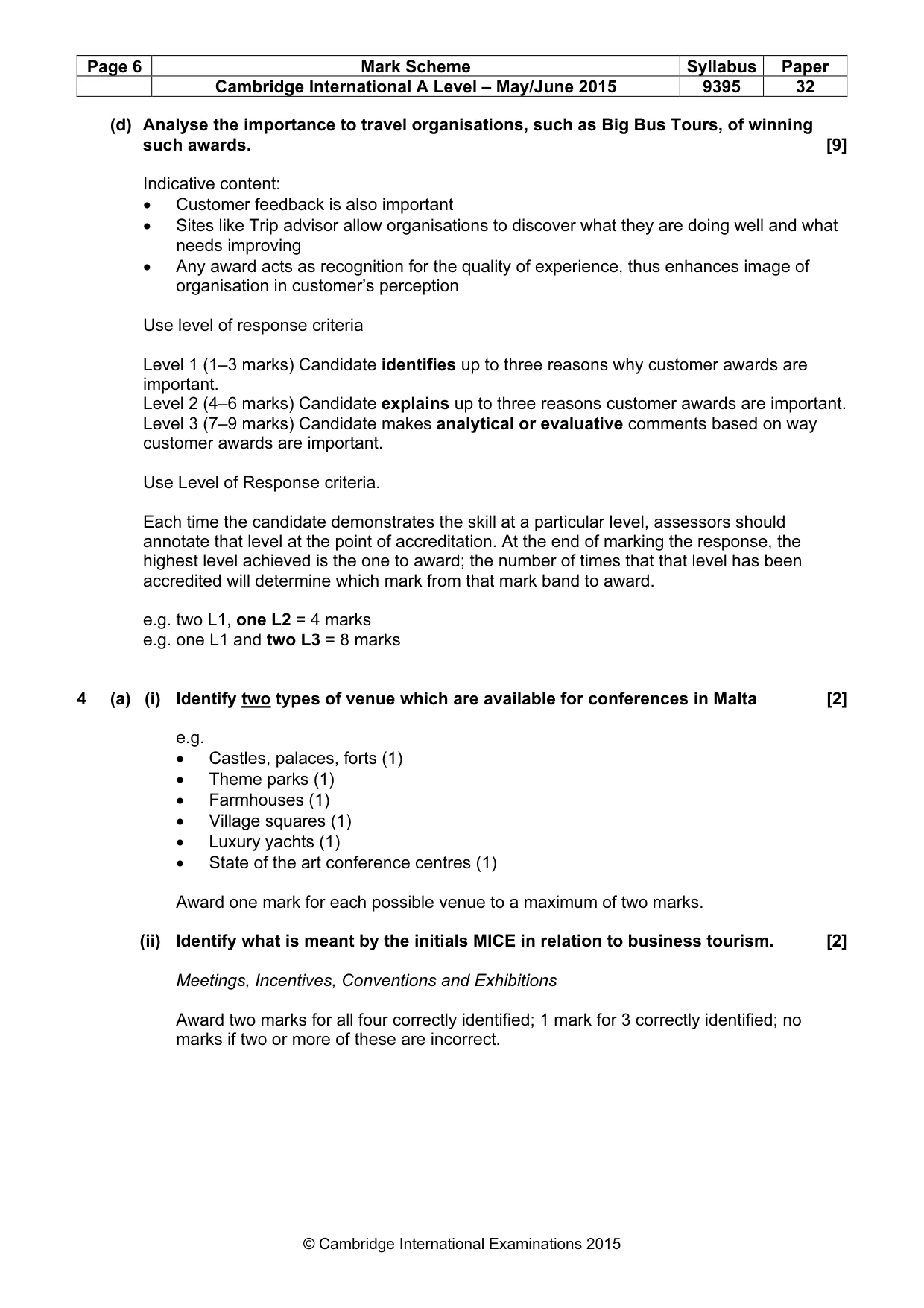 Mark scheme, page 6 of 8