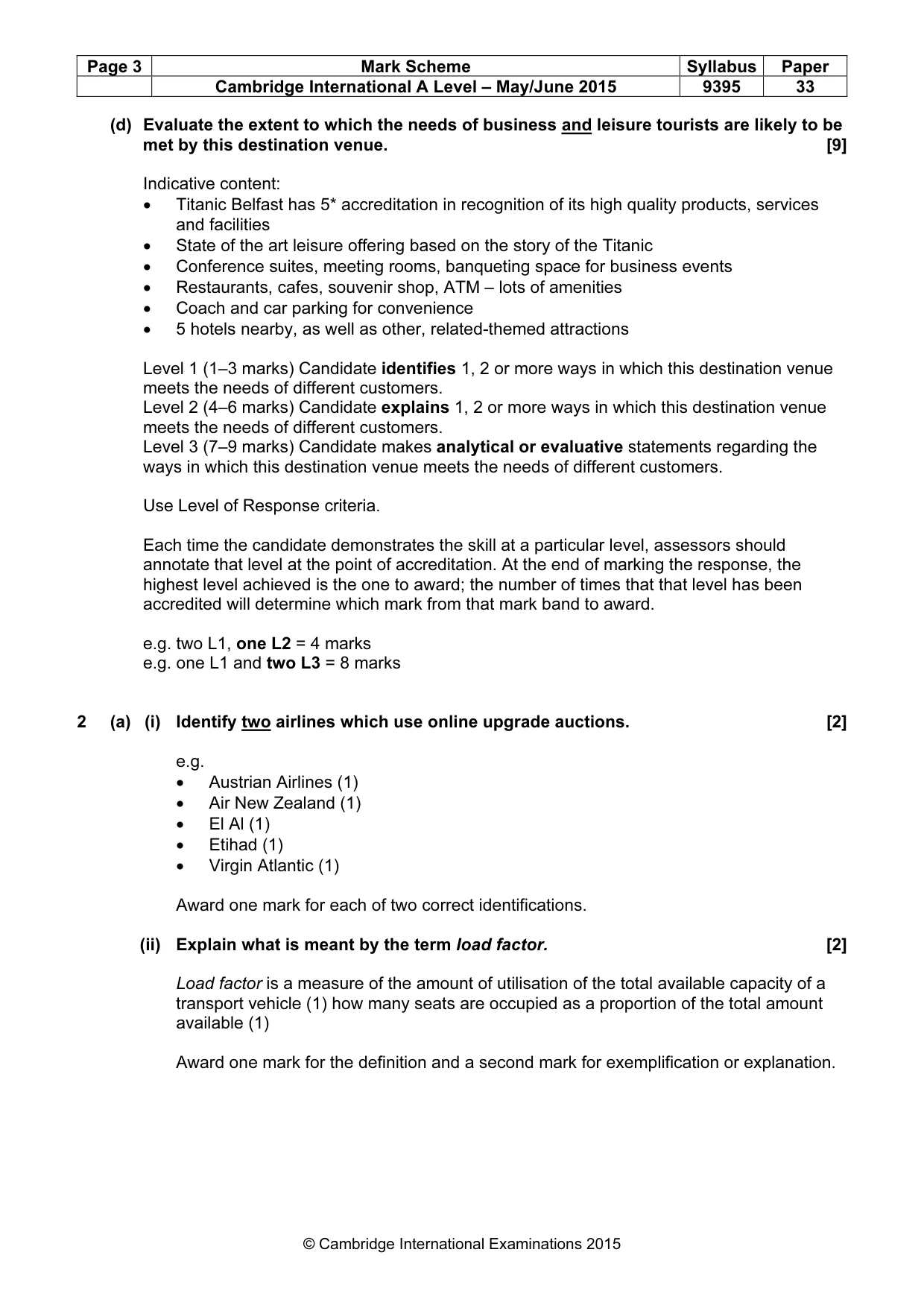 Mark scheme, page 3 of 8