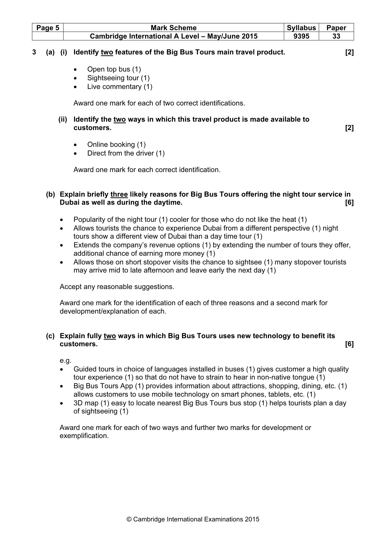 Mark scheme, page 5 of 8