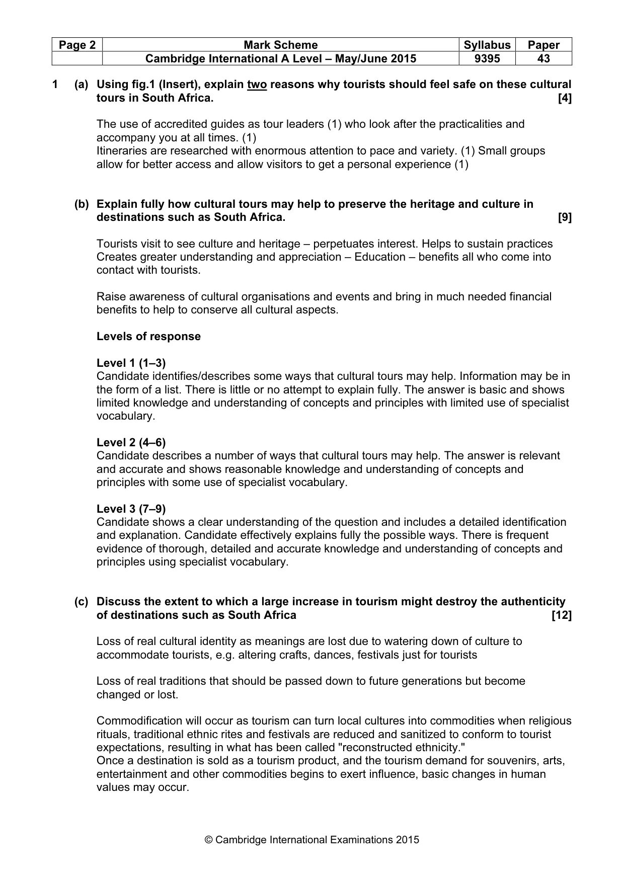 Mark scheme, page 2 of 4