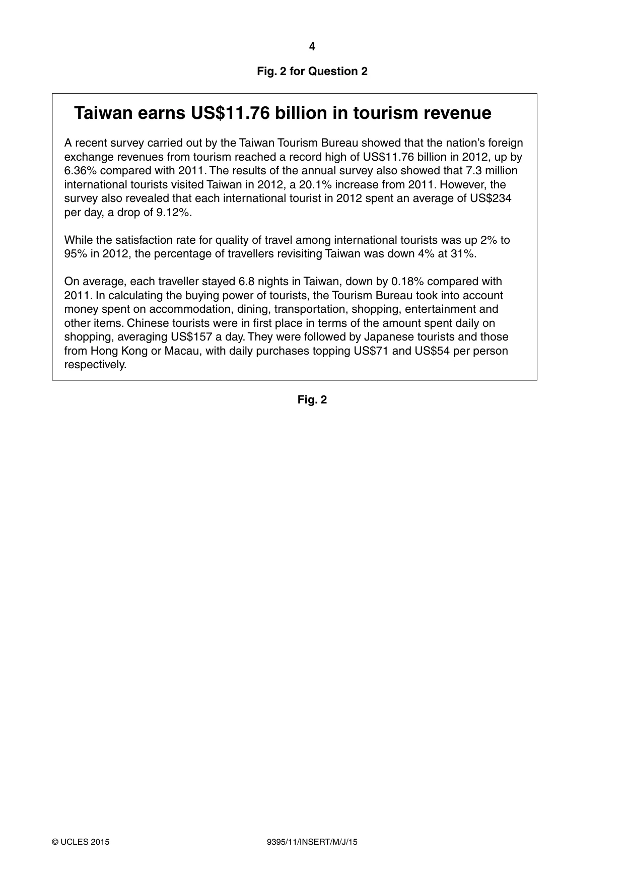 Cambridge A Level Travel and Tourism 9395 2015 May/June Paper 1 · Variant 1 question paper, page 4 of 8