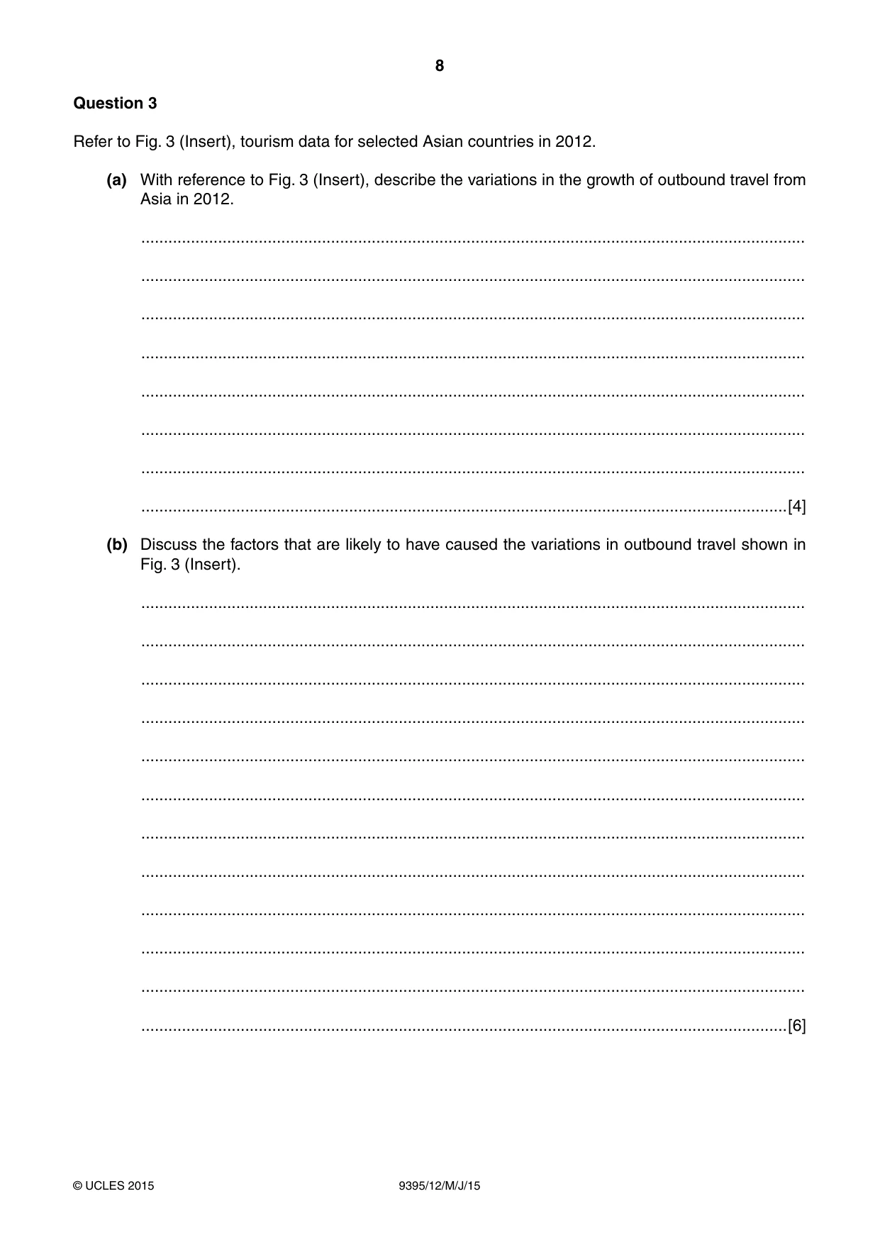 Cambridge A Level Travel and Tourism 9395 2015 May/June Paper 1 · Variant 2 question paper, page 8 of 16