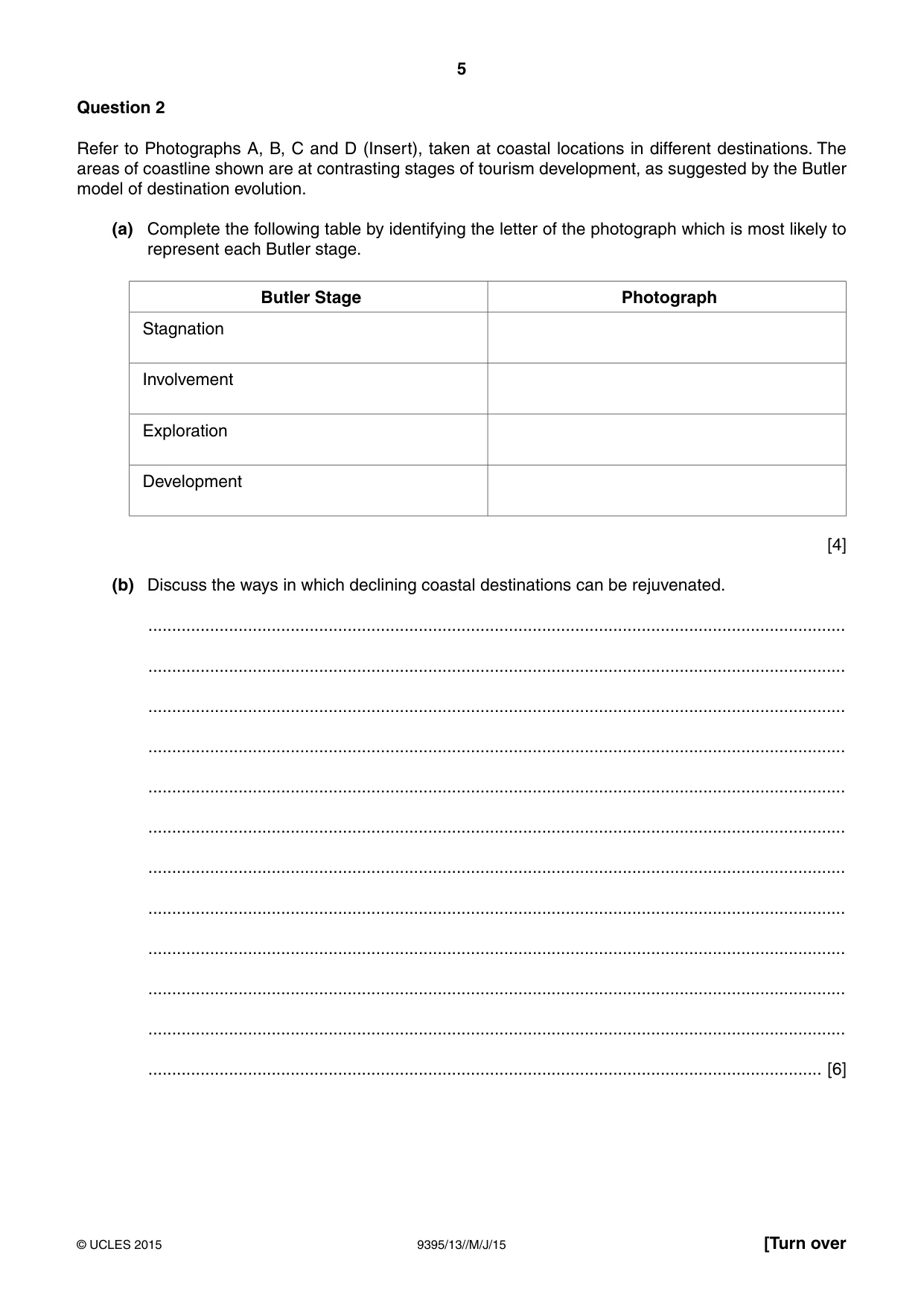 Cambridge A Level Travel and Tourism 9395 2015 May/June Paper 1 · Variant 3 question paper, page 5 of 16