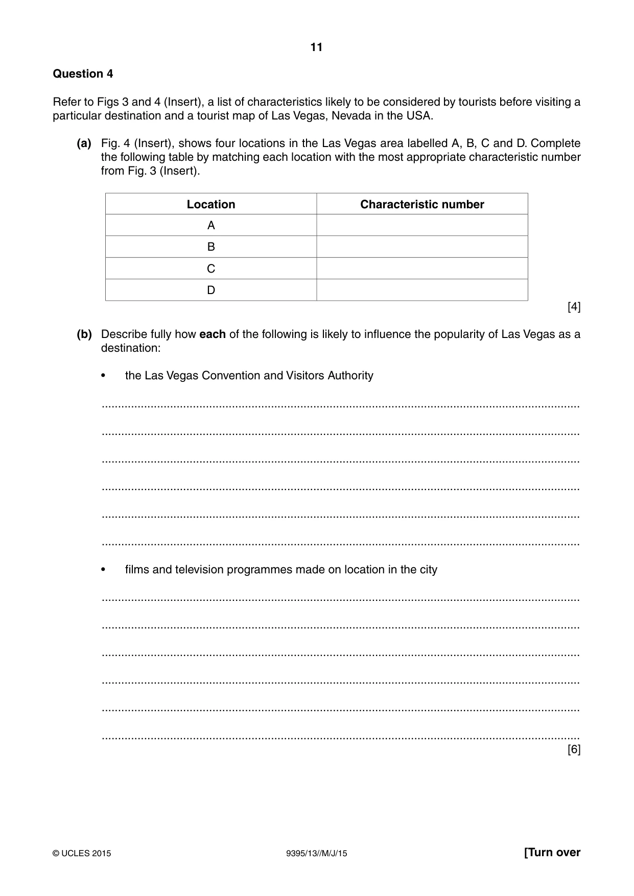 Cambridge A Level Travel and Tourism 9395 2015 May/June Paper 1 · Variant 3 question paper, page 11 of 16