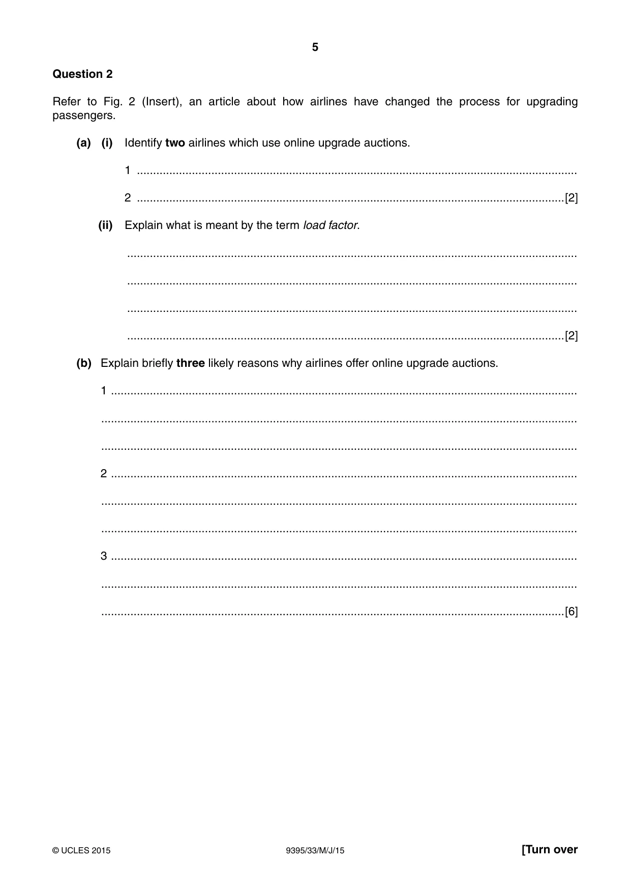 Cambridge A Level Travel and Tourism 9395 2015 May/June Paper 3 · Variant 3 question paper, page 5 of 16