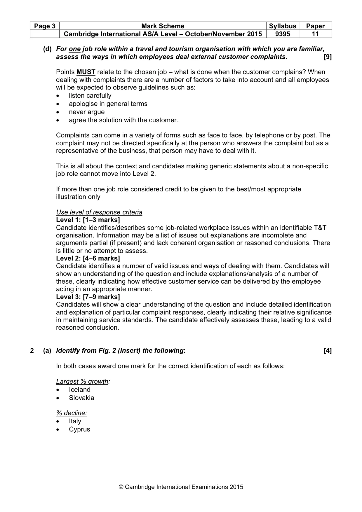 Mark scheme, page 3 of 8