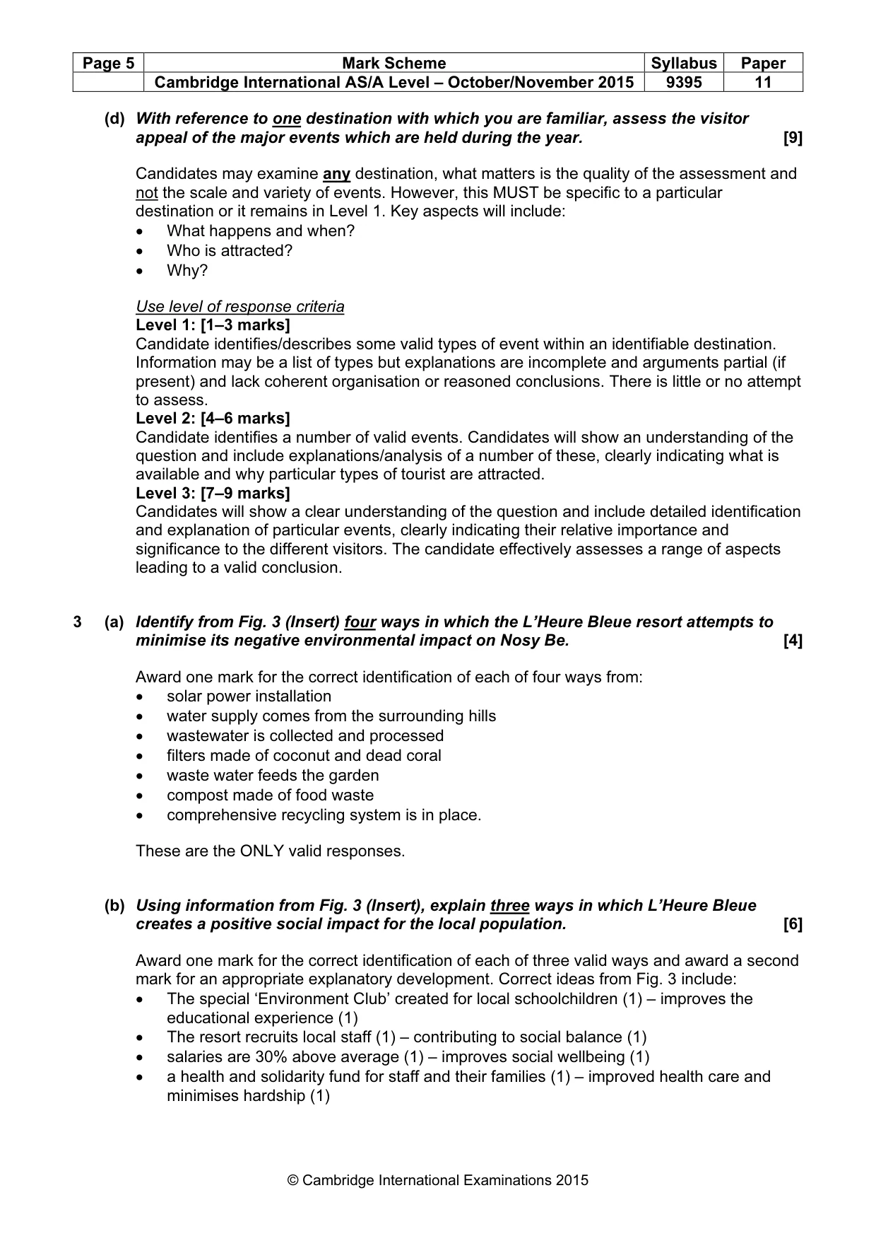 Mark scheme, page 5 of 8