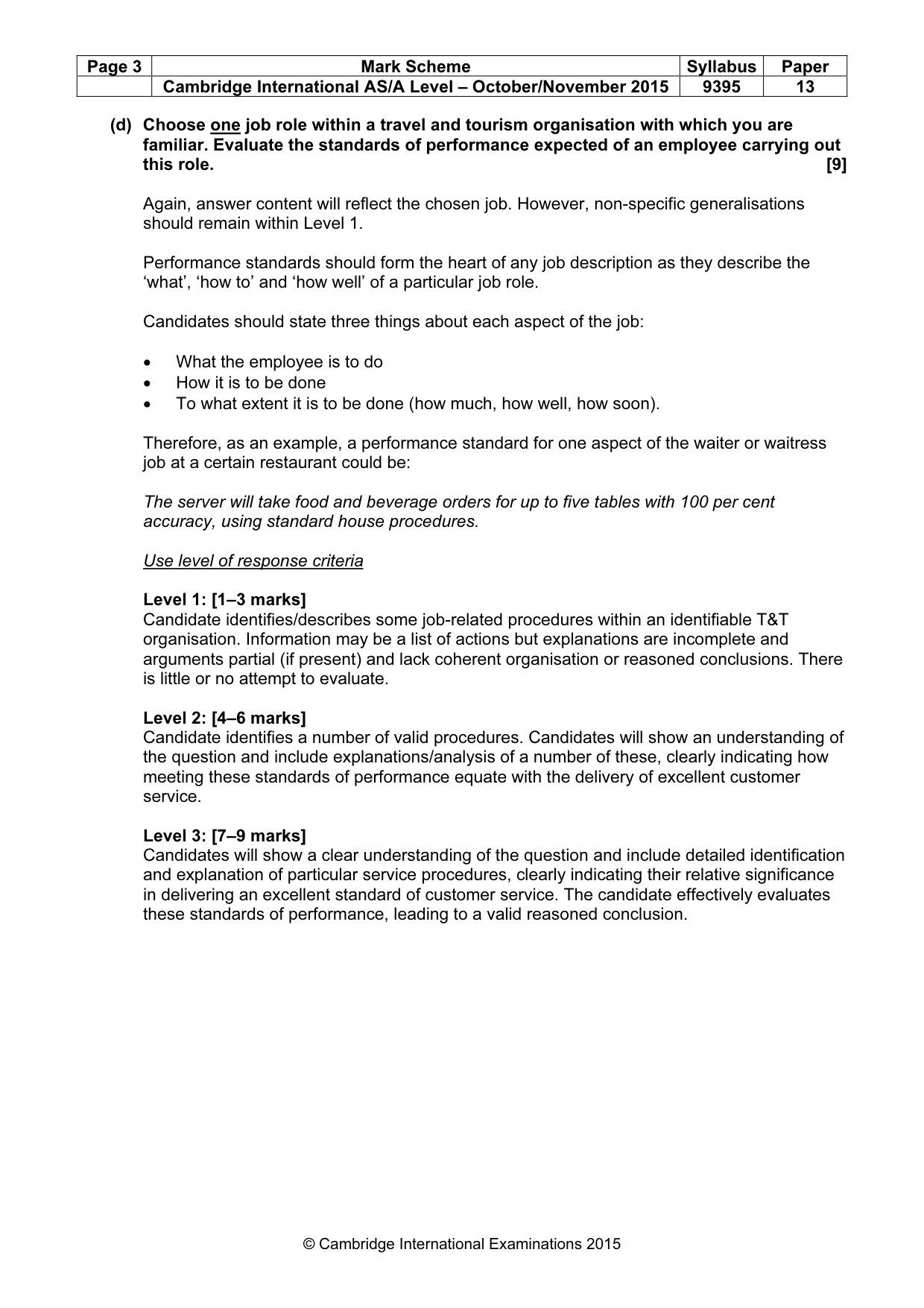 Mark scheme, page 3 of 9
