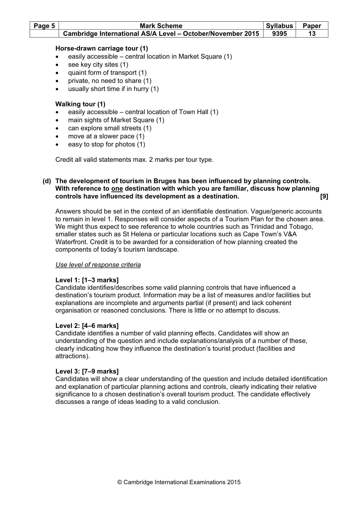 Mark scheme, page 5 of 9