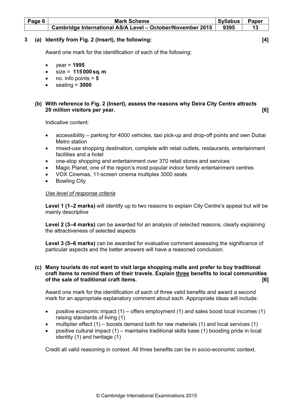 Mark scheme, page 6 of 9
