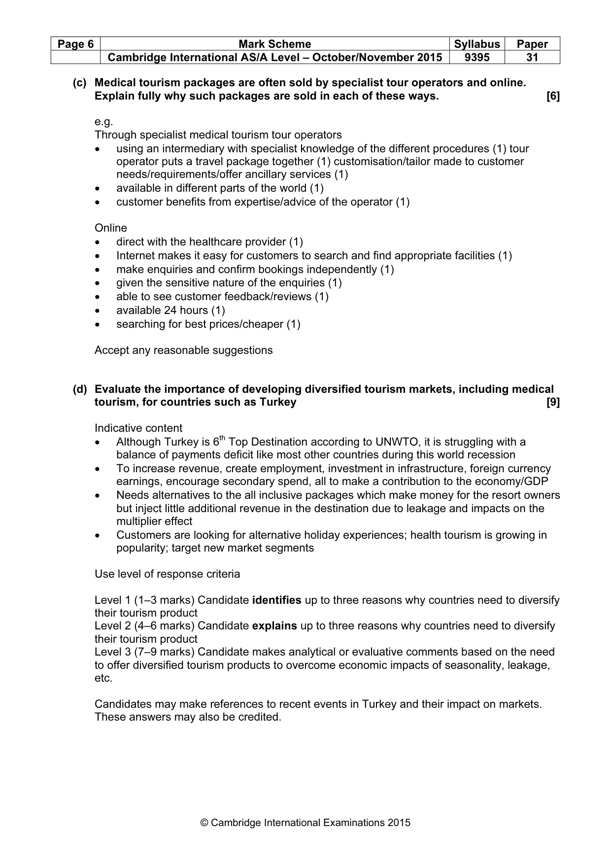Mark scheme, page 6 of 8