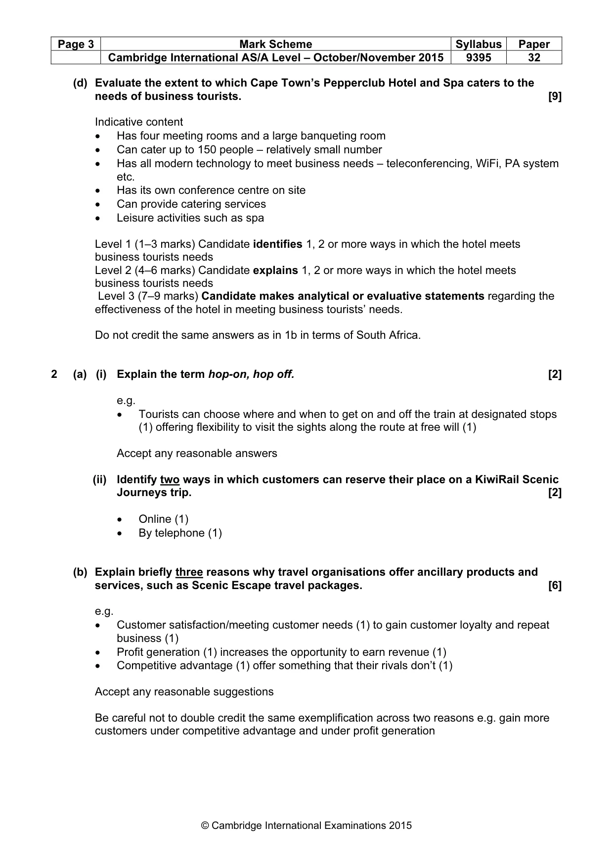 Mark scheme, page 3 of 8