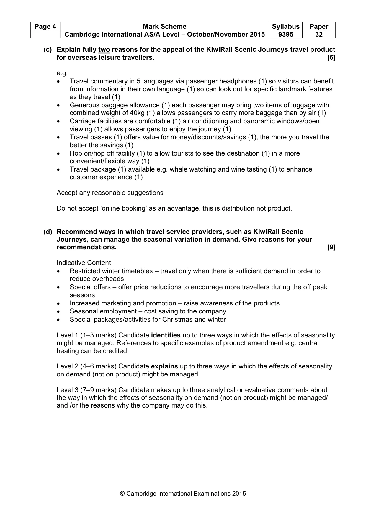 Mark scheme, page 4 of 8