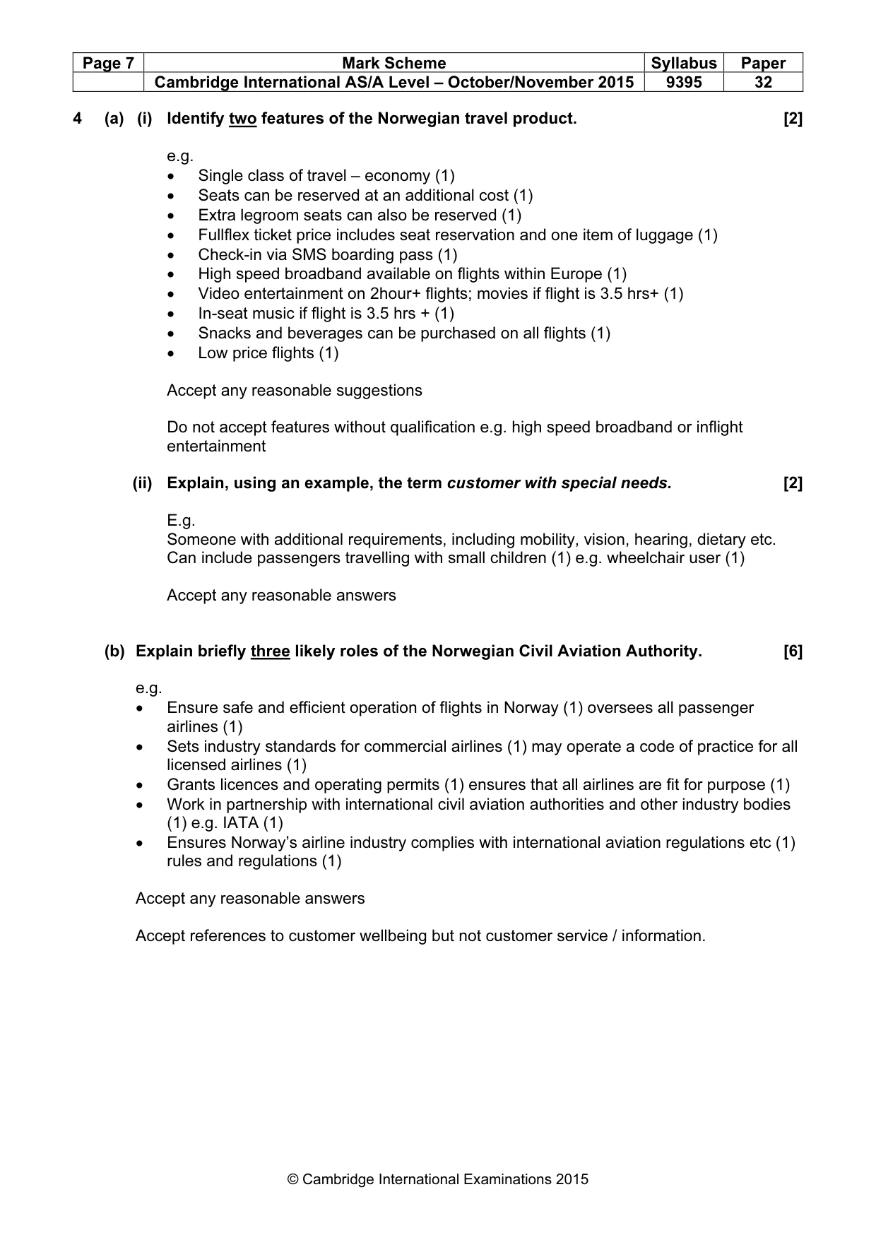 Mark scheme, page 7 of 8