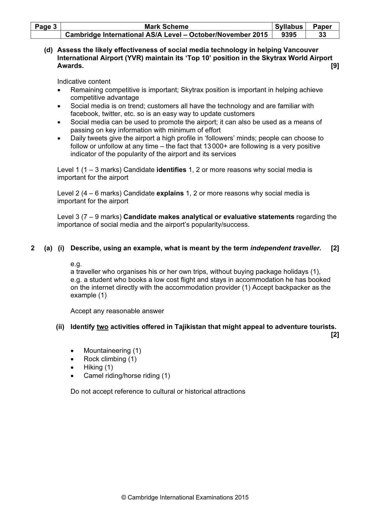 Mark scheme, page 3 of 7