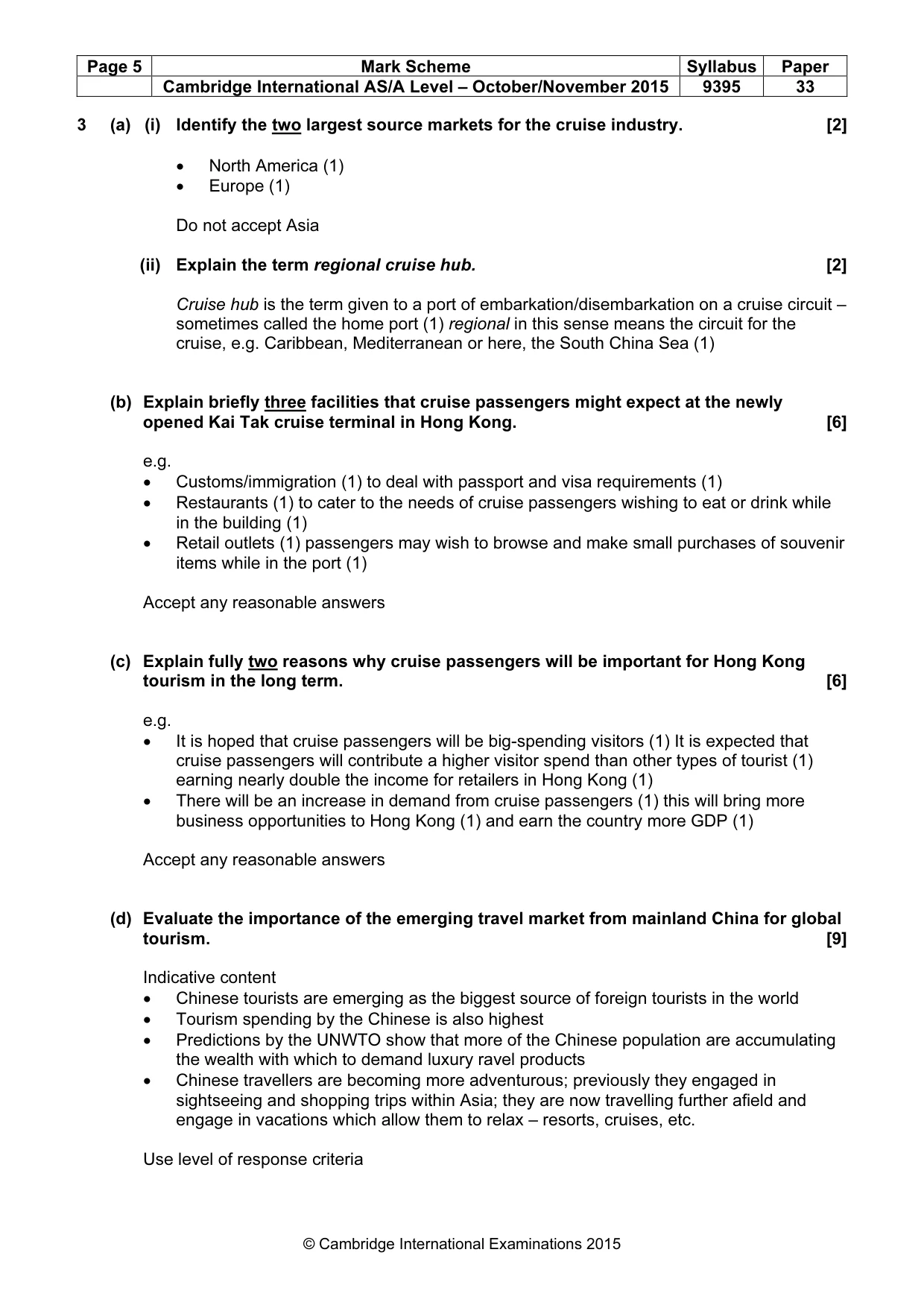 Mark scheme, page 5 of 7