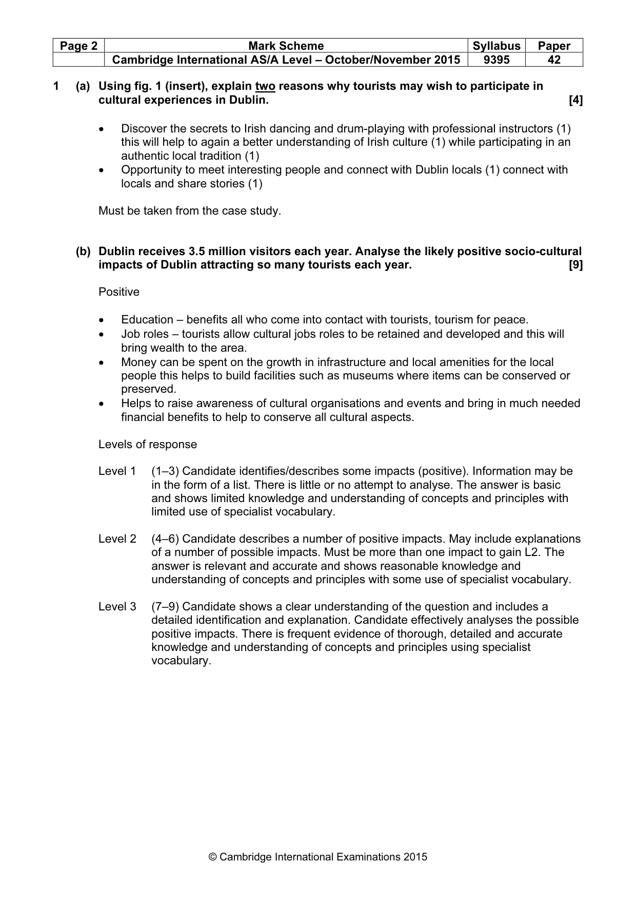 Mark scheme, page 2 of 5