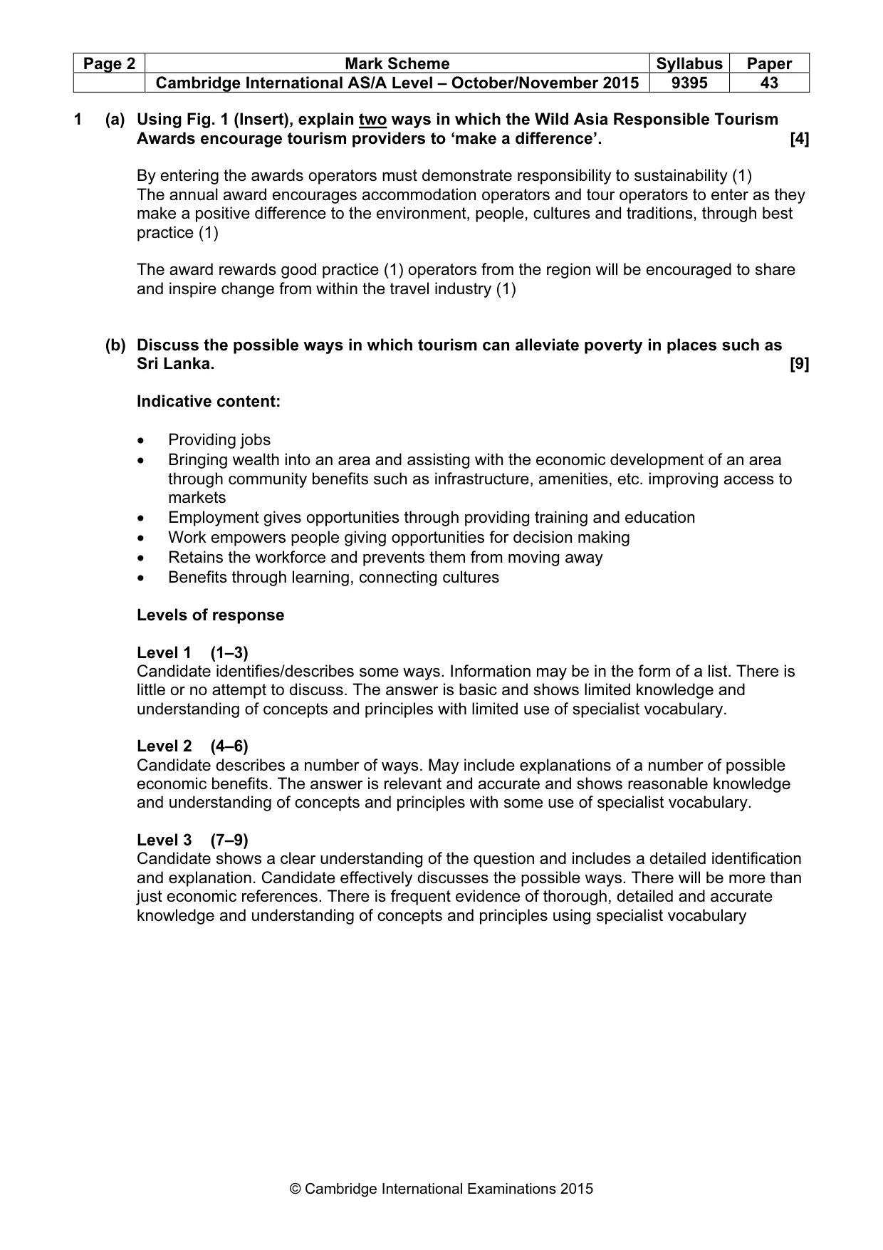 Mark scheme, page 2 of 5