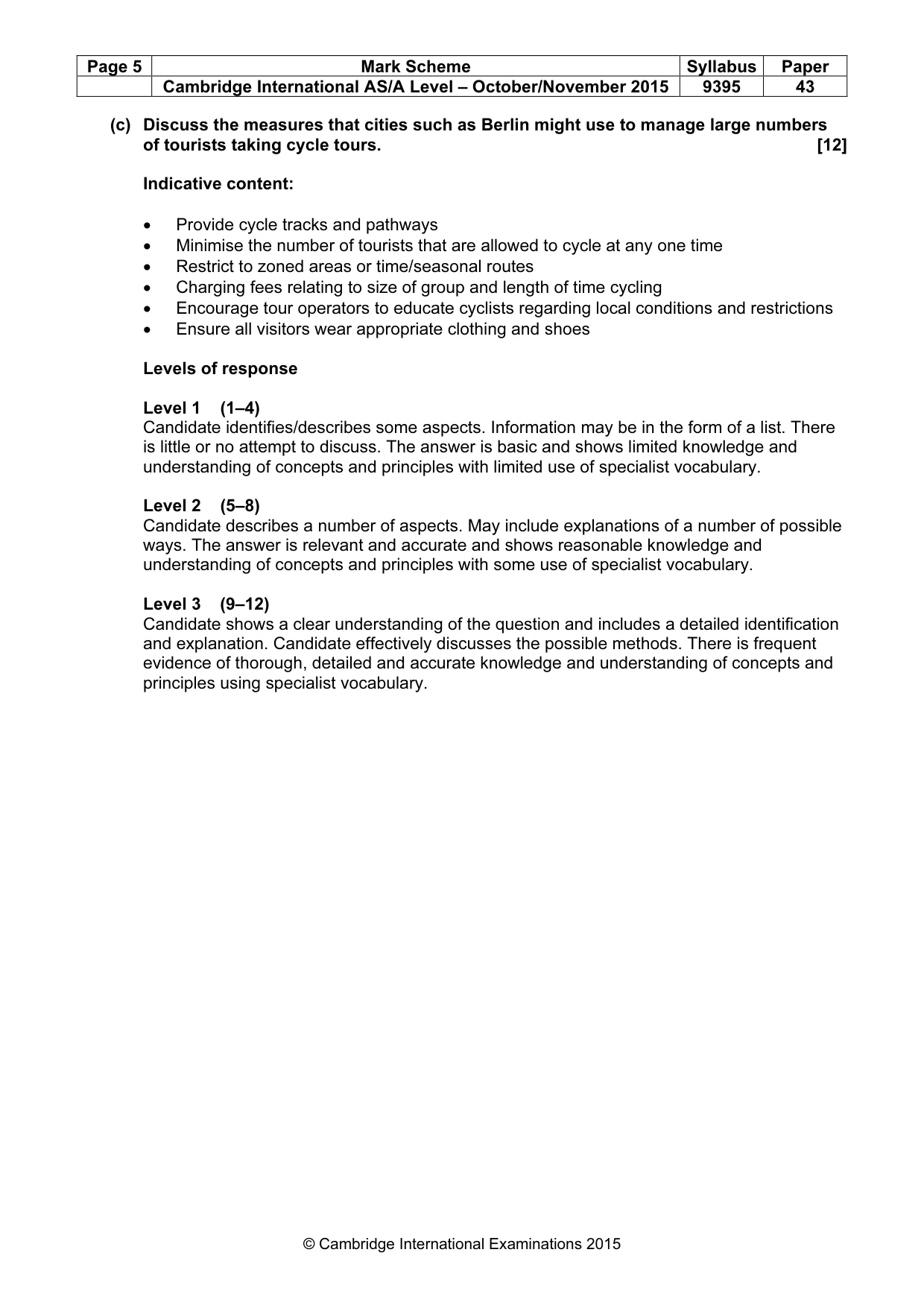 Mark scheme, page 5 of 5