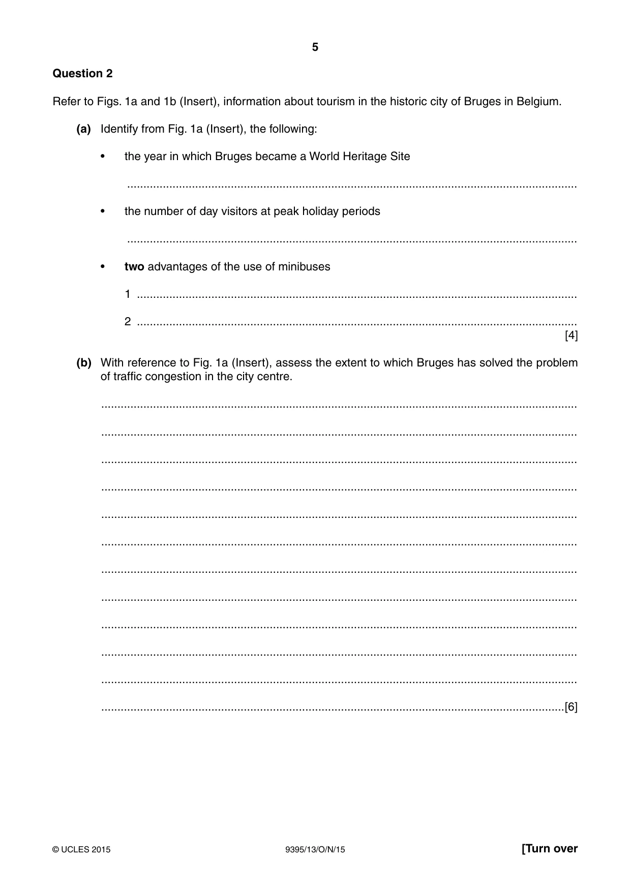 Cambridge A Level Travel and Tourism 9395 2015 Oct/Nov Paper 1 · Variant 3 question paper, page 5 of 16