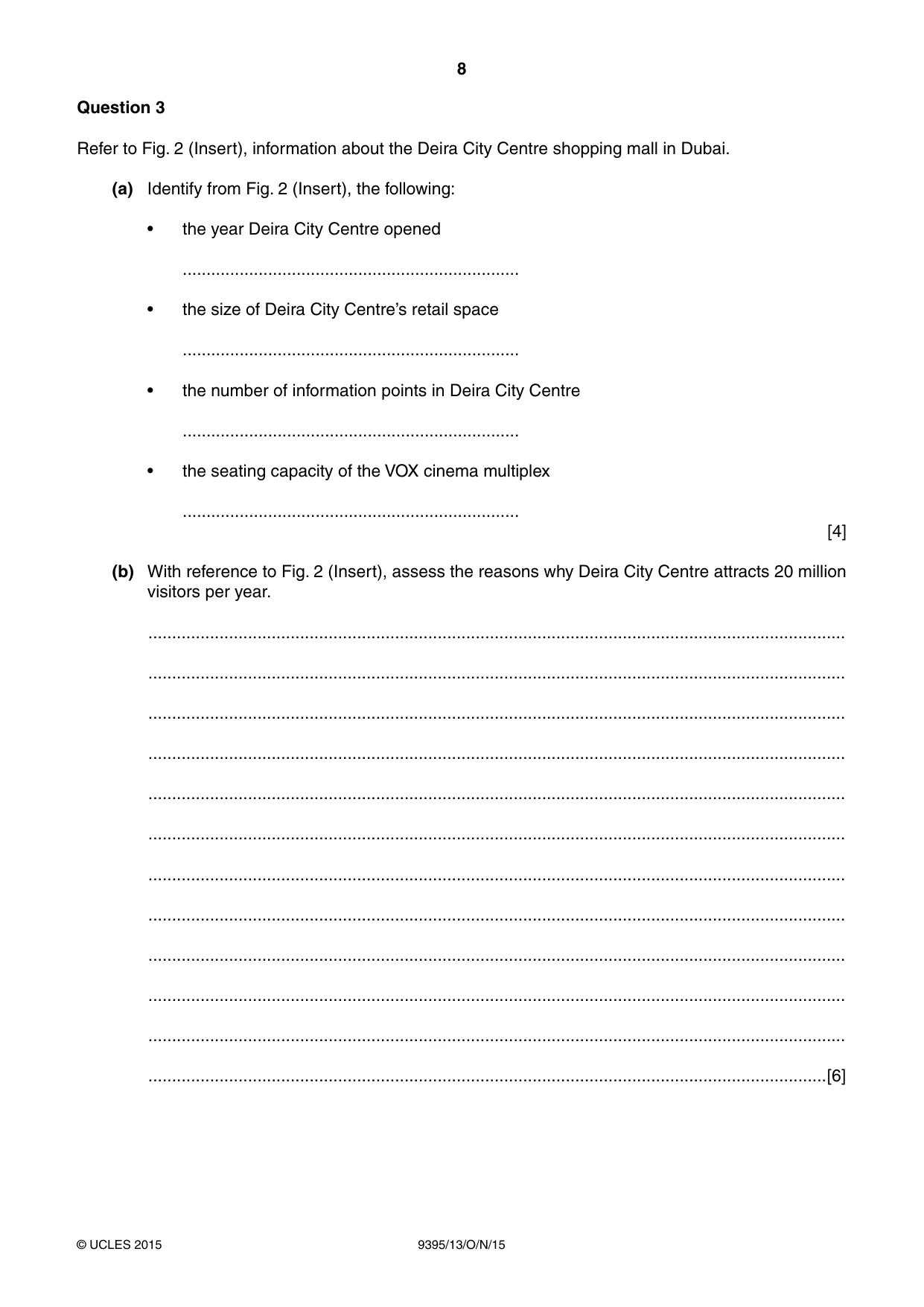 Cambridge A Level Travel and Tourism 9395 2015 Oct/Nov Paper 1 · Variant 3 question paper, page 8 of 16