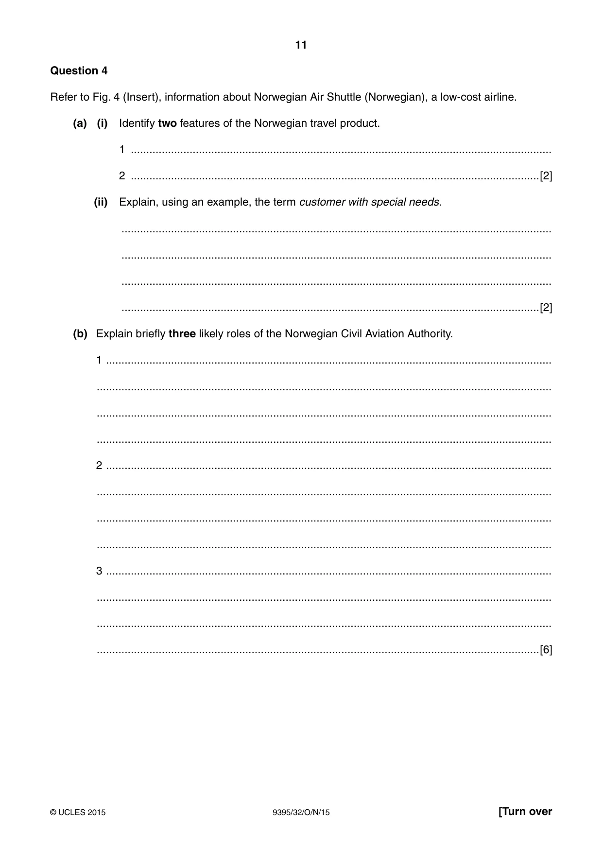 Cambridge A Level Travel and Tourism 9395 2015 Oct/Nov Paper 3 · Variant 2 question paper, page 11 of 16