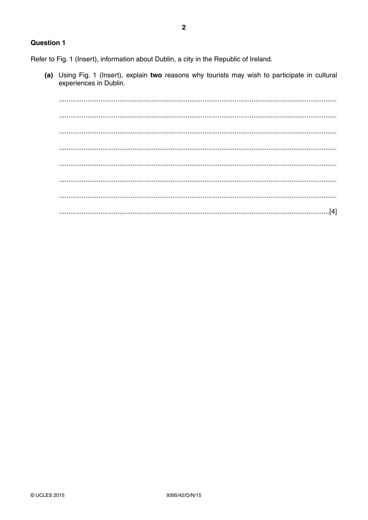 Cambridge A Level Travel and Tourism 9395 2015 Oct/Nov Paper 4 · Variant 2 question paper, page 2 of 8