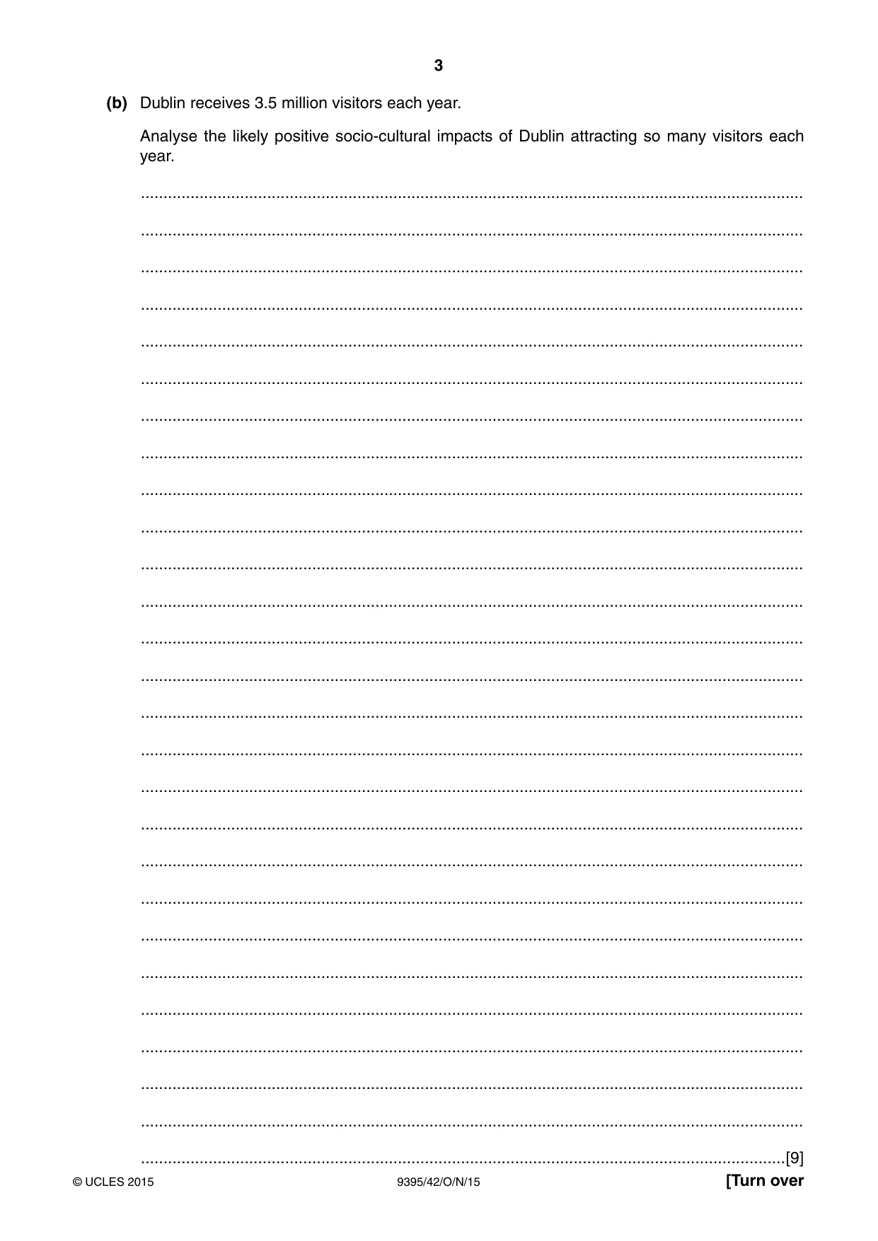 Cambridge A Level Travel and Tourism 9395 2015 Oct/Nov Paper 4 · Variant 2 question paper, page 3 of 8