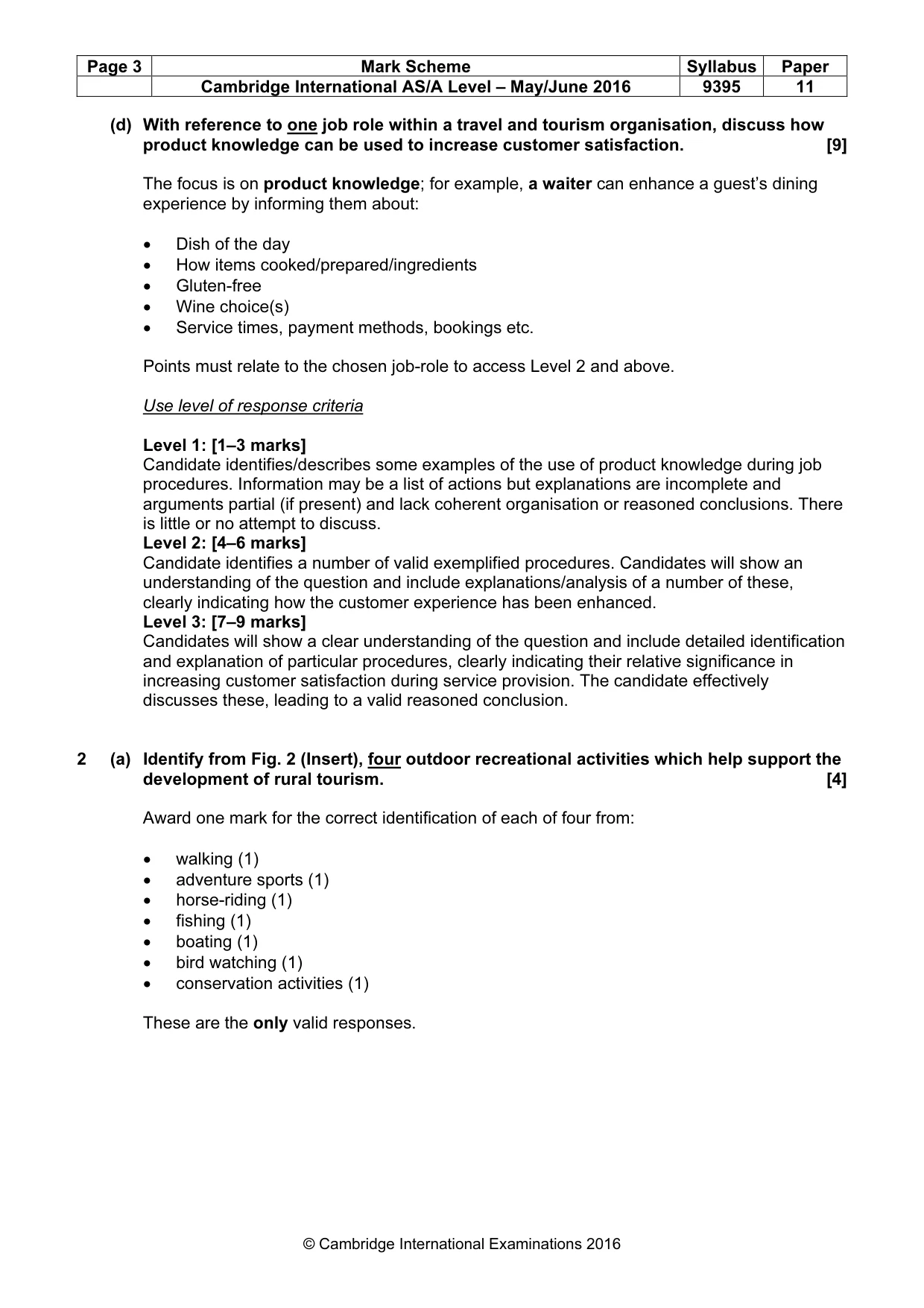 Mark scheme, page 3 of 8