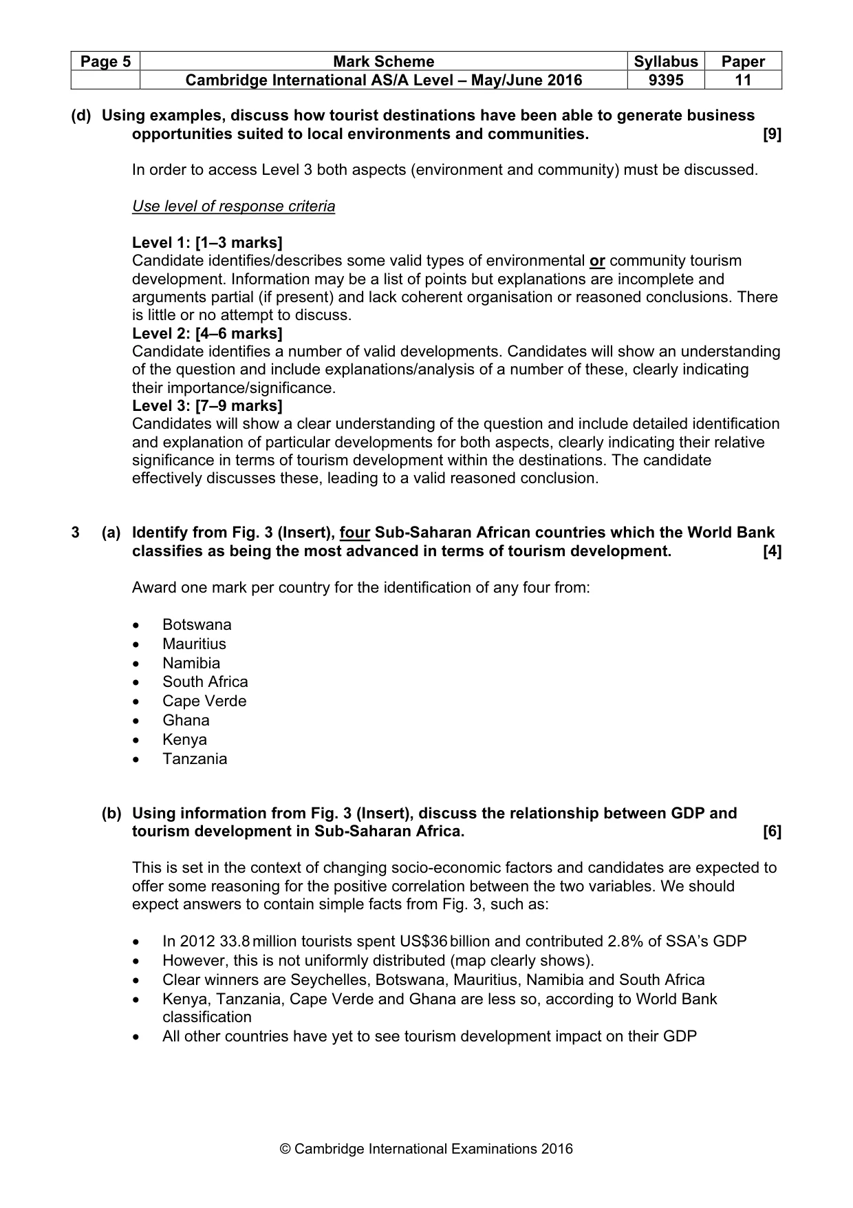Mark scheme, page 5 of 8