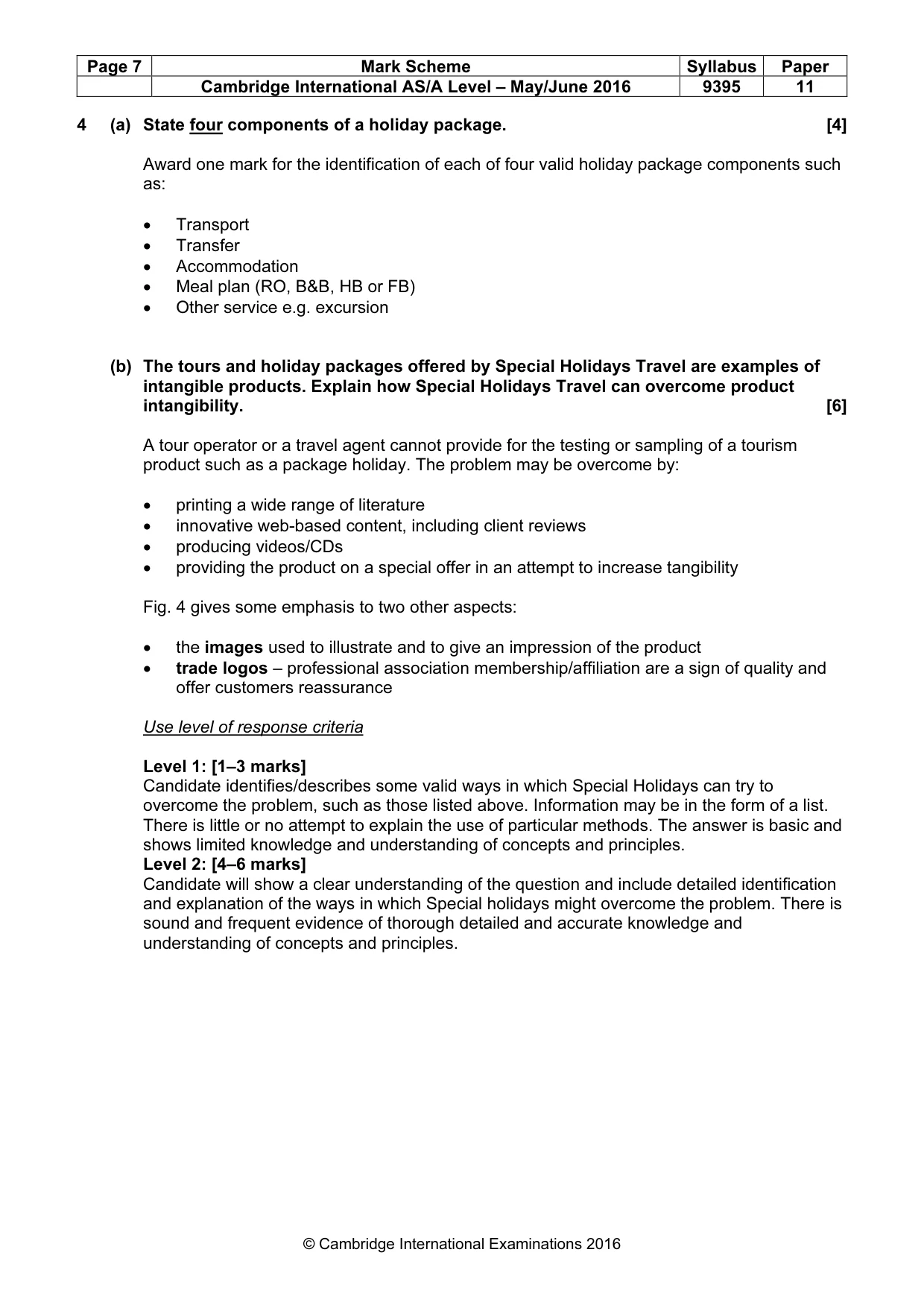 Mark scheme, page 7 of 8