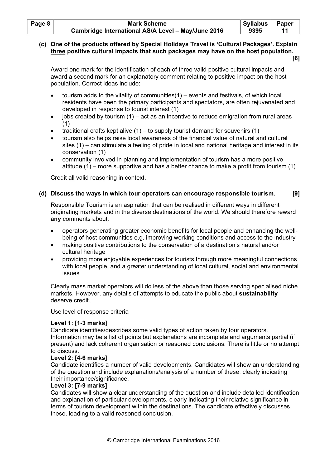Mark scheme, page 8 of 8