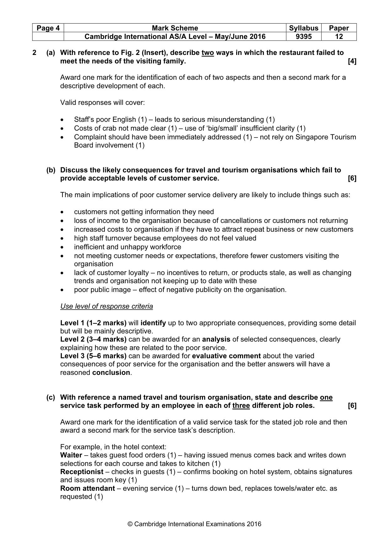 Mark scheme, page 4 of 9