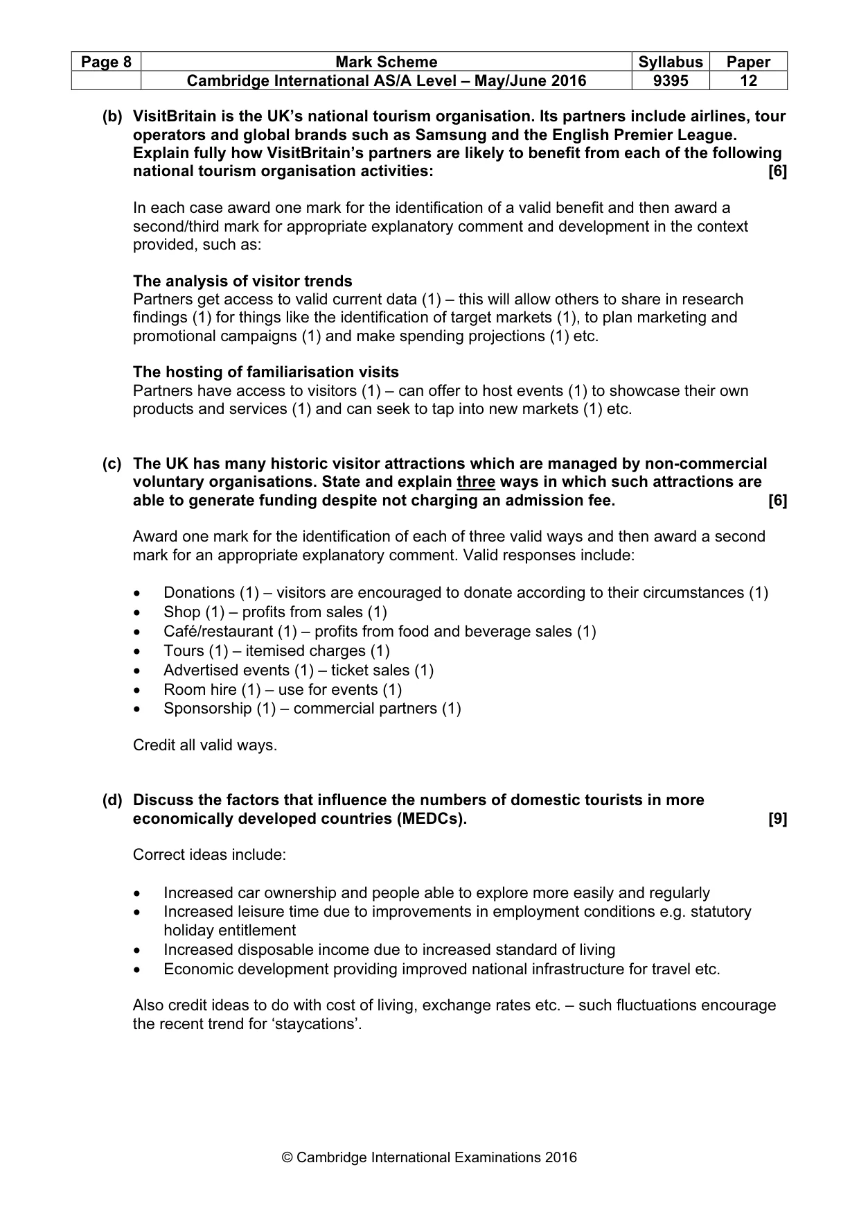 Mark scheme, page 8 of 9