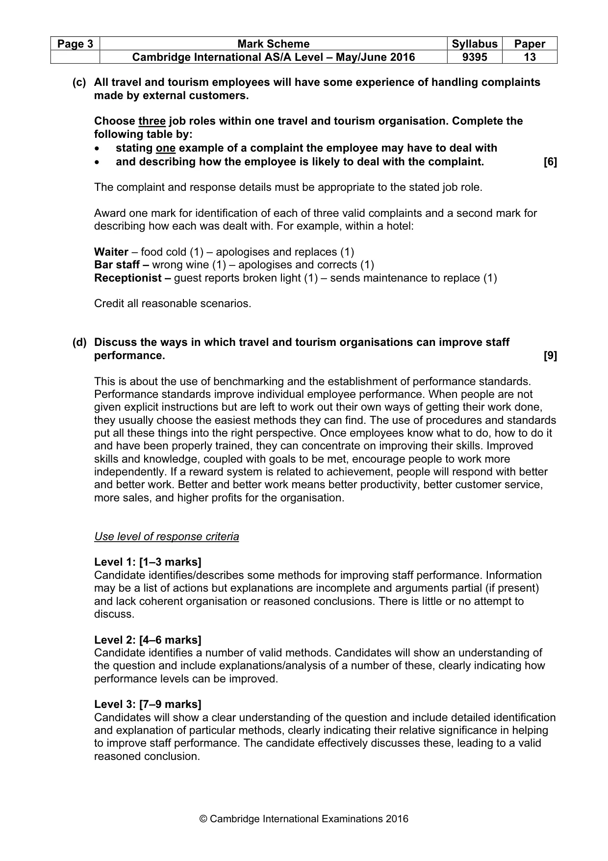 Mark scheme, page 3 of 9