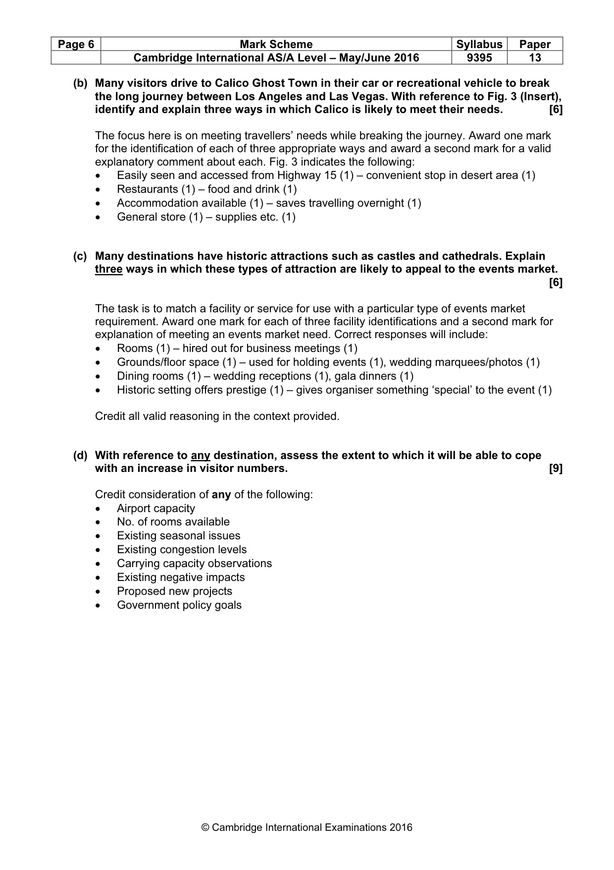 Mark scheme, page 6 of 9