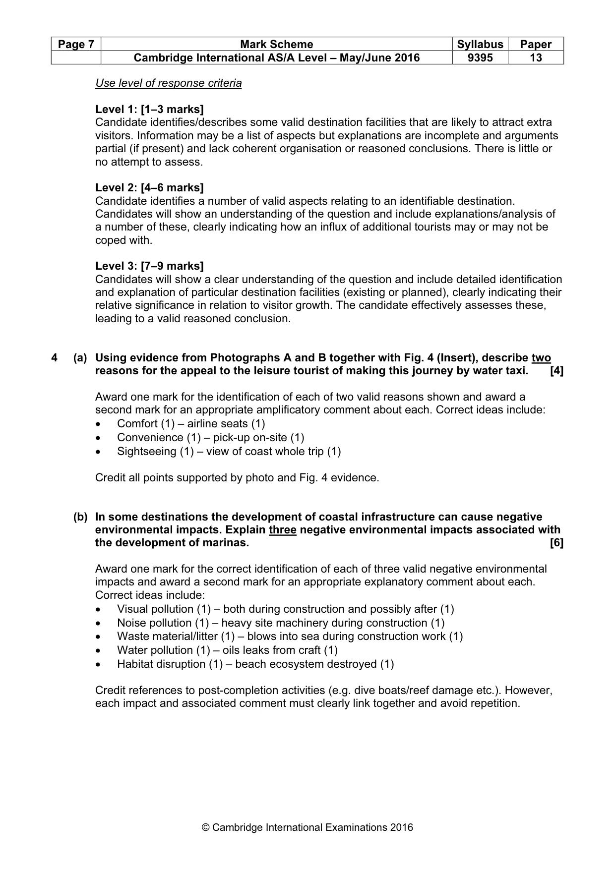 Mark scheme, page 7 of 9