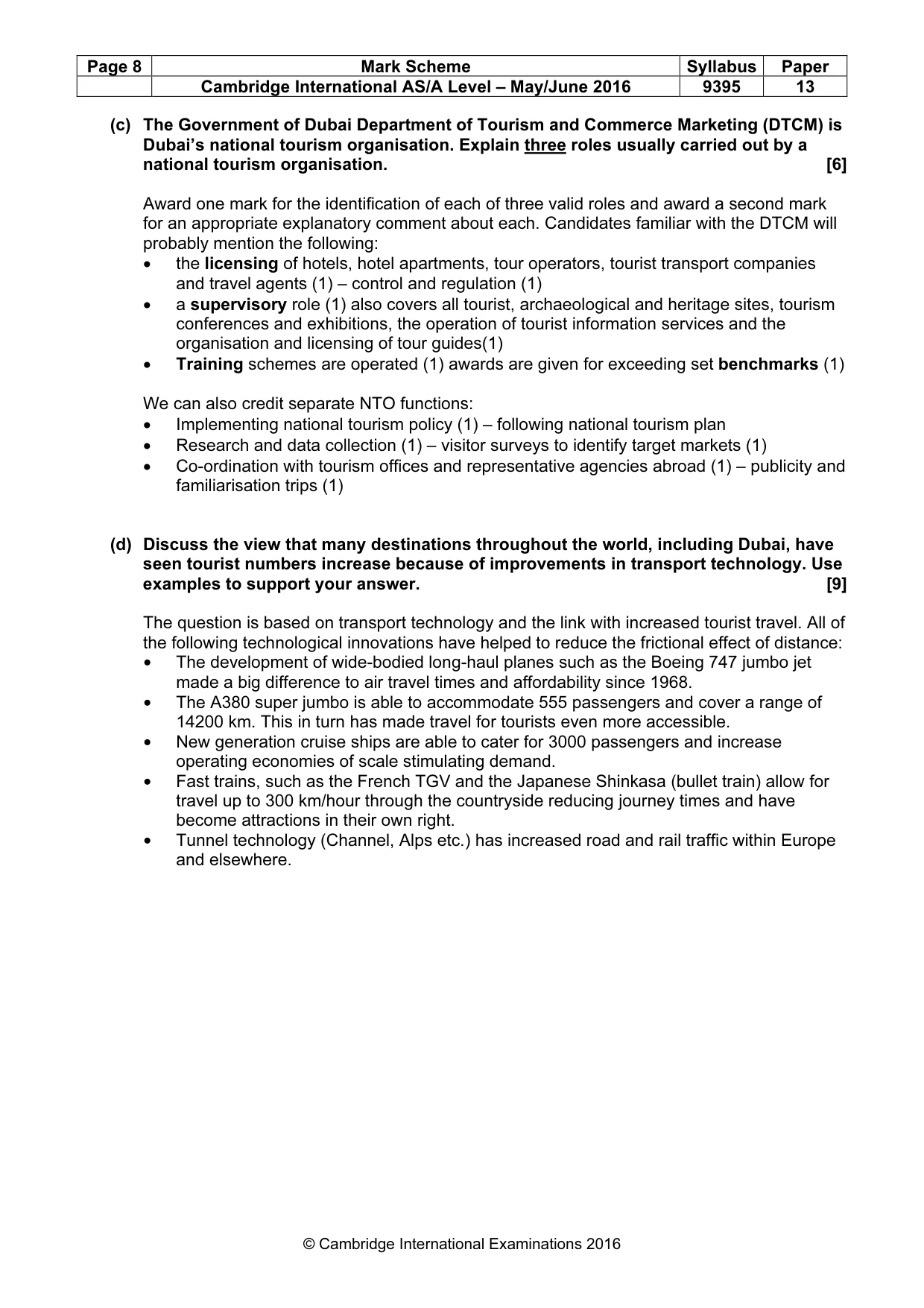 Mark scheme, page 8 of 9