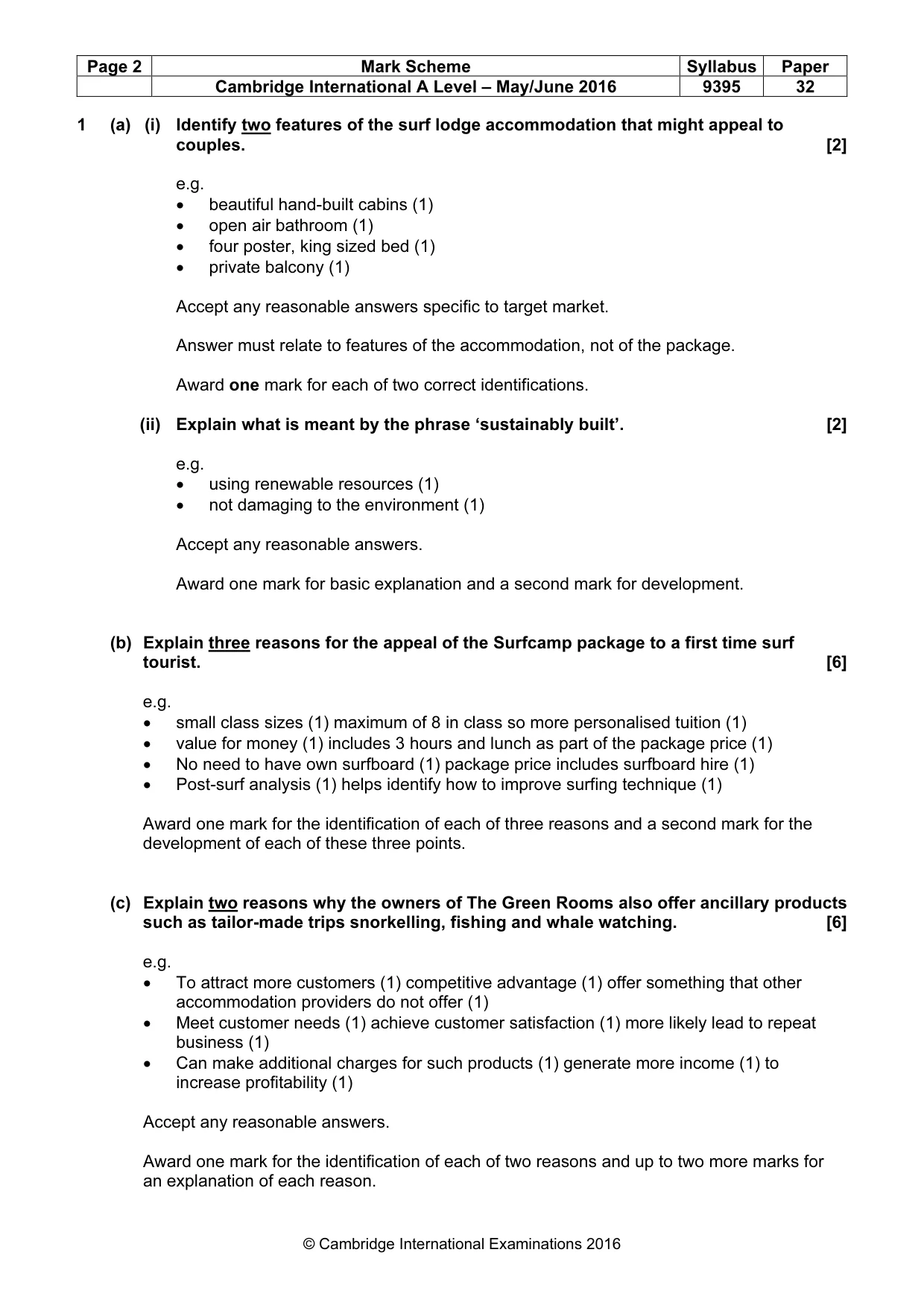 Mark scheme, page 2 of 7