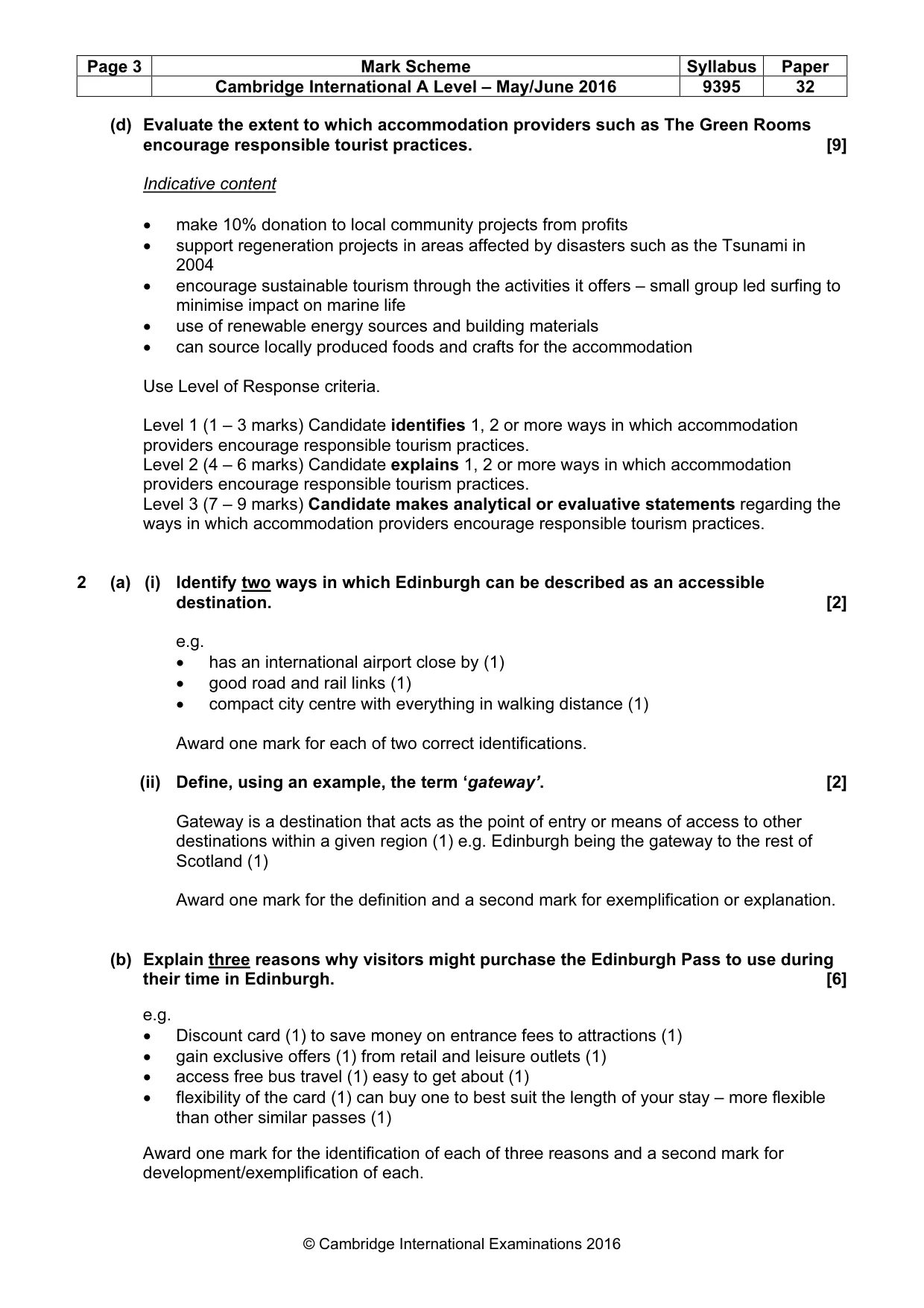 Mark scheme, page 3 of 7