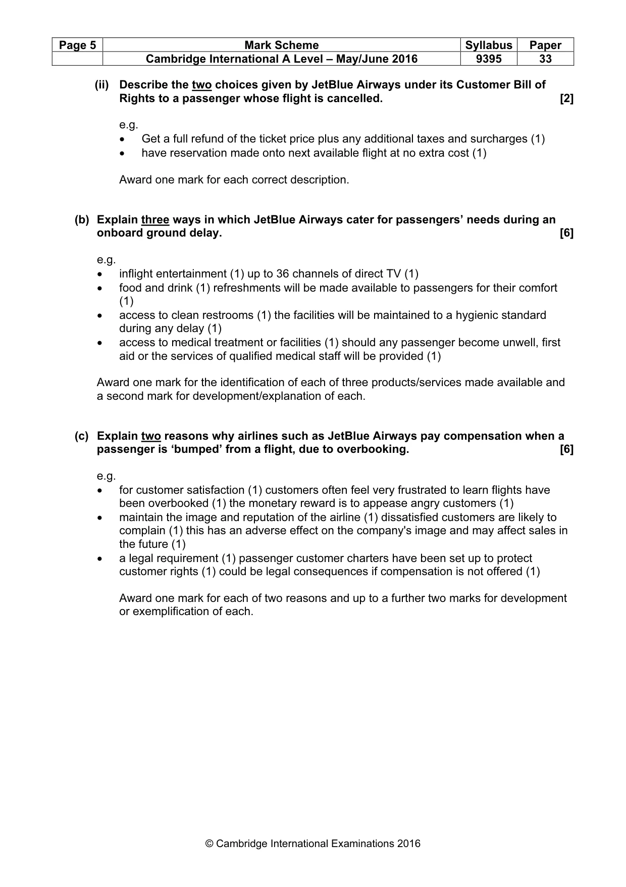 Mark scheme, page 5 of 7