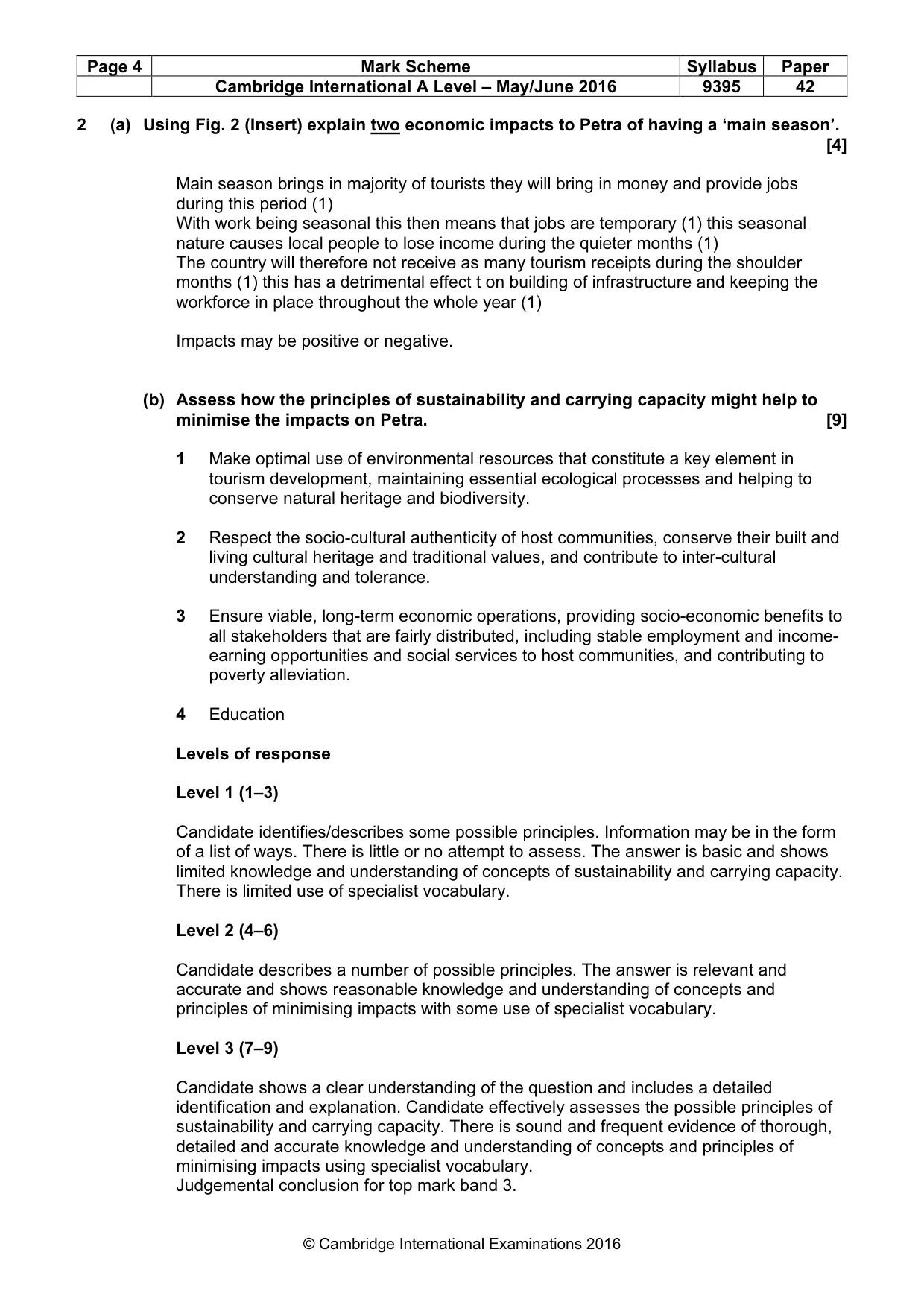 Mark scheme, page 4 of 5