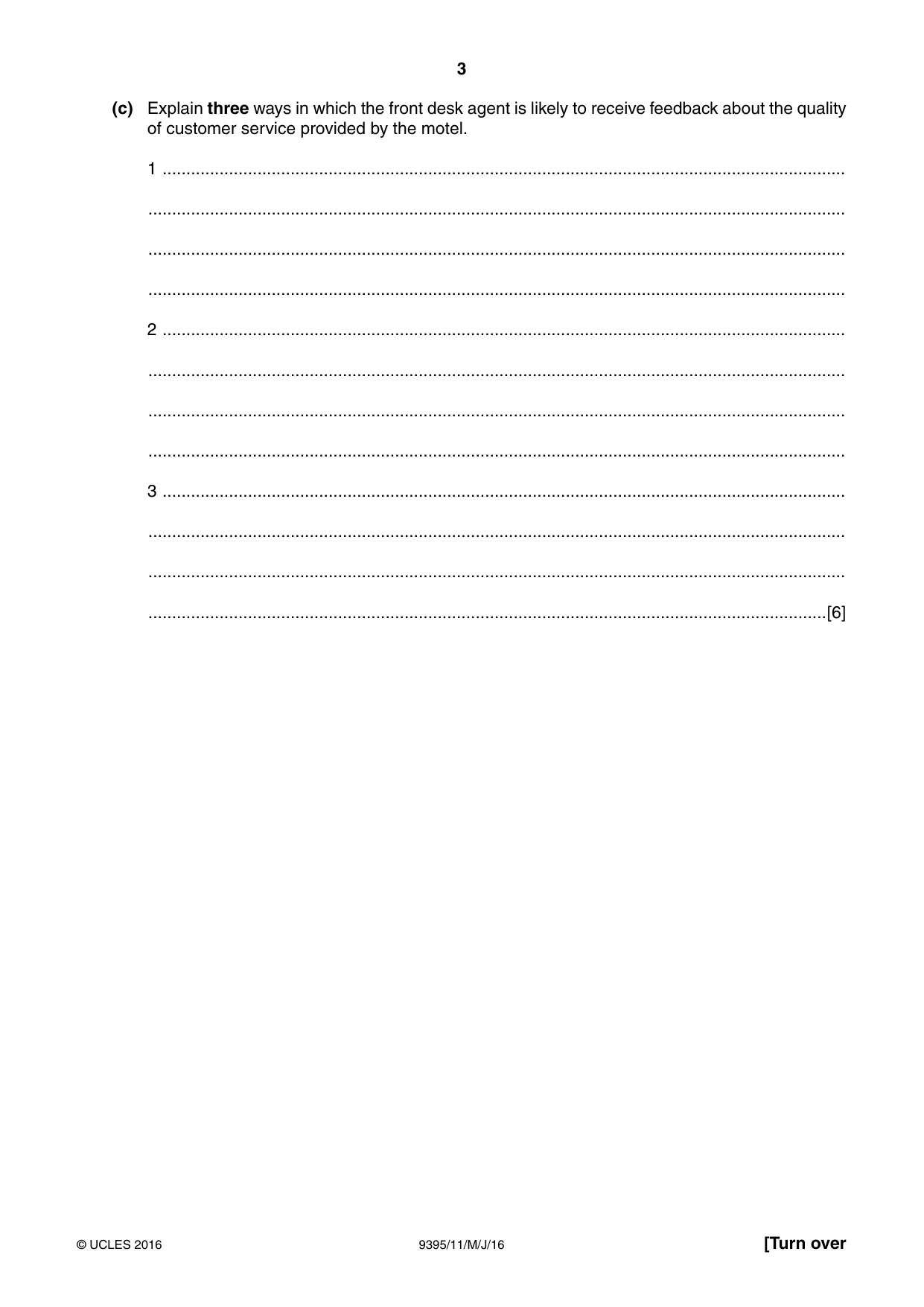 Cambridge A Level Travel and Tourism 9395 2016 May/June Paper 1 · Variant 1 question paper, page 3 of 16