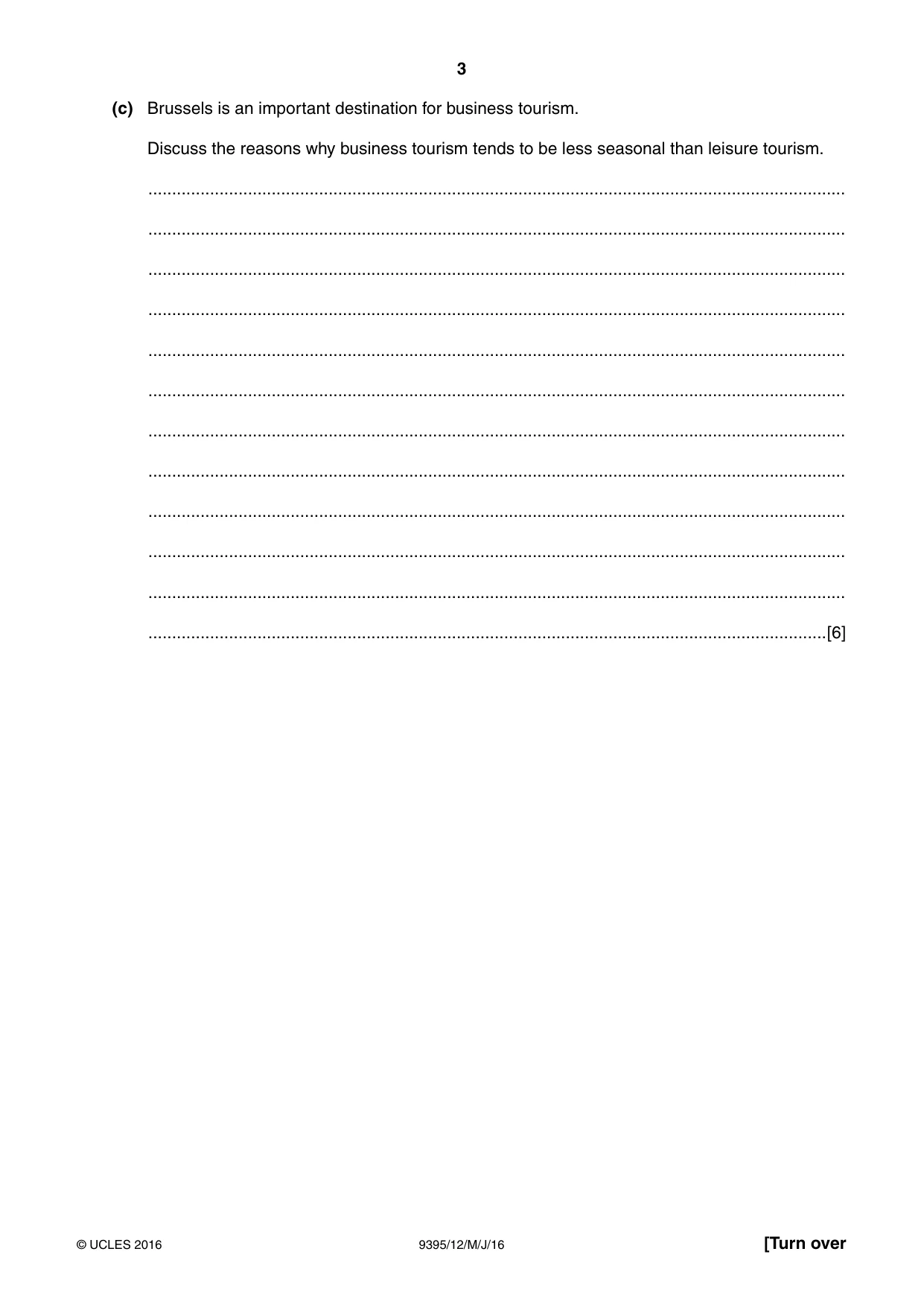 Cambridge A Level Travel and Tourism 9395 2016 May/June Paper 1 · Variant 2 question paper, page 3 of 16