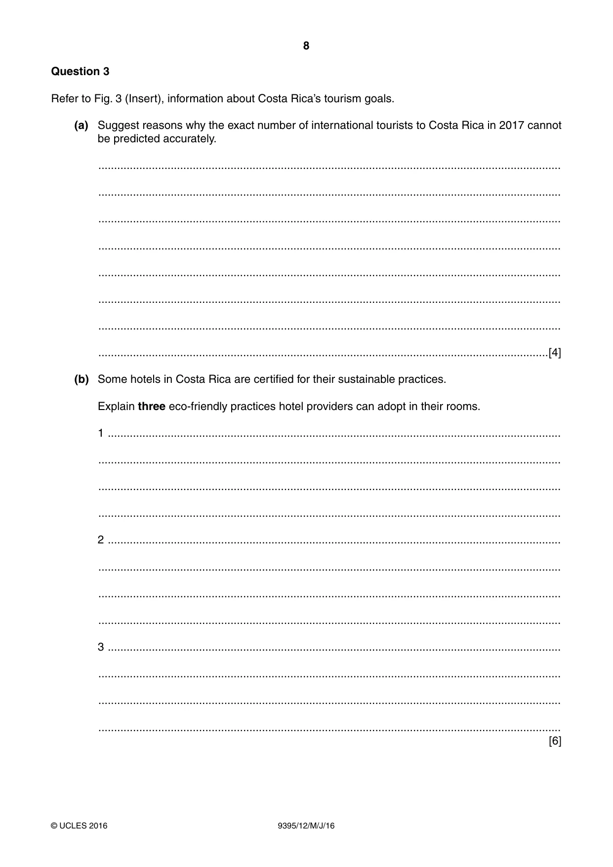 Cambridge A Level Travel and Tourism 9395 2016 May/June Paper 1 · Variant 2 question paper, page 8 of 16