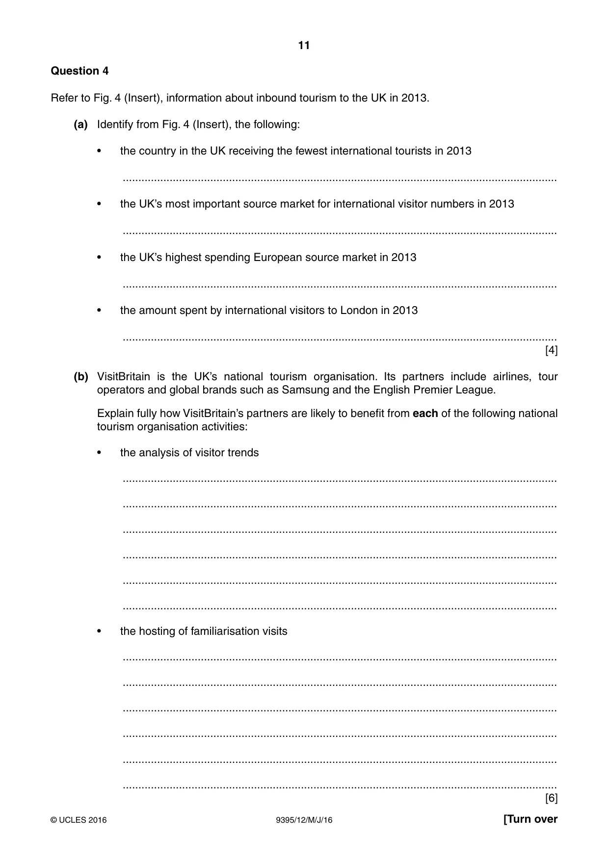 Cambridge A Level Travel and Tourism 9395 2016 May/June Paper 1 · Variant 2 question paper, page 11 of 16