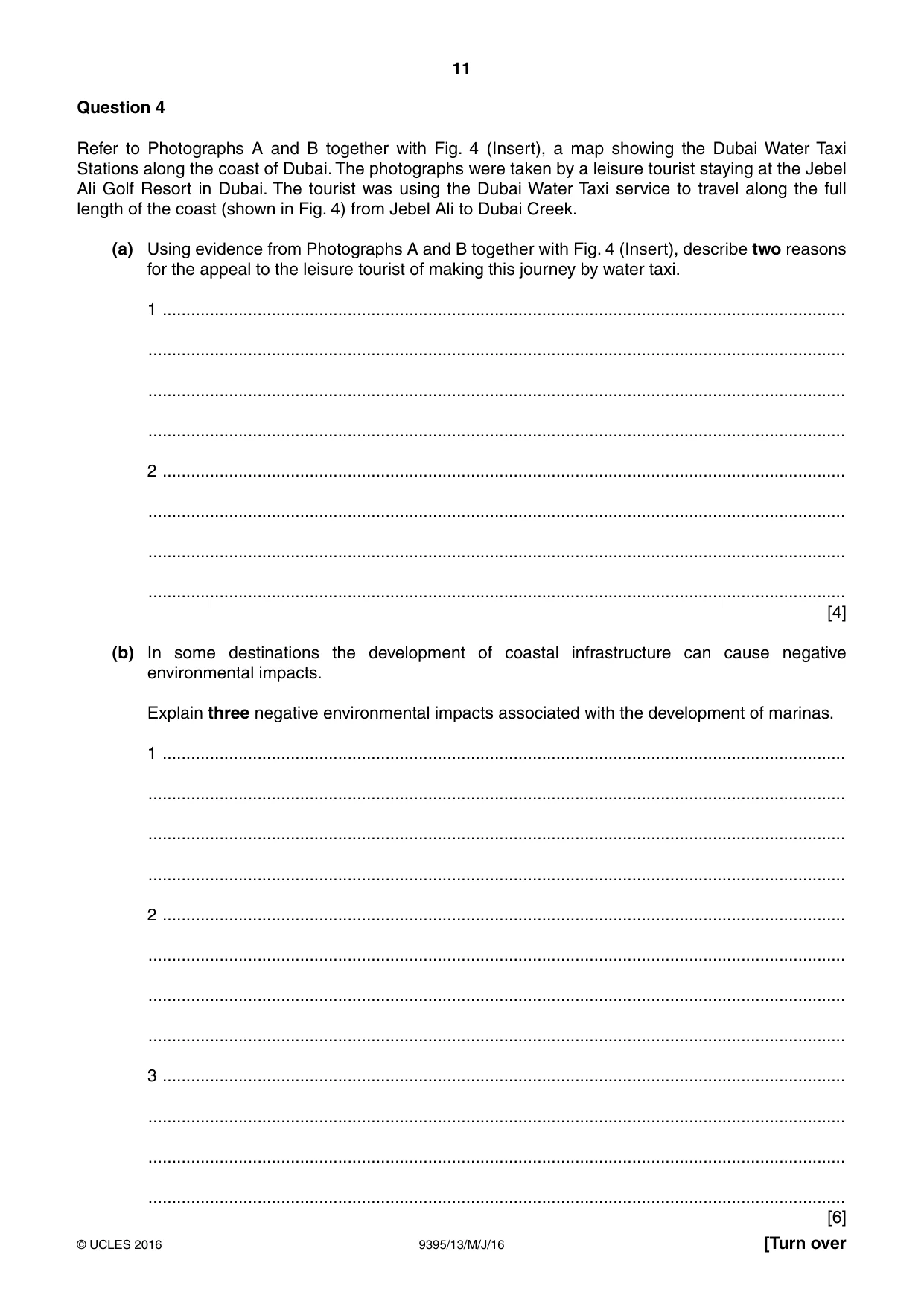 Cambridge A Level Travel and Tourism 9395 2016 May/June Paper 1 · Variant 3 question paper, page 11 of 16